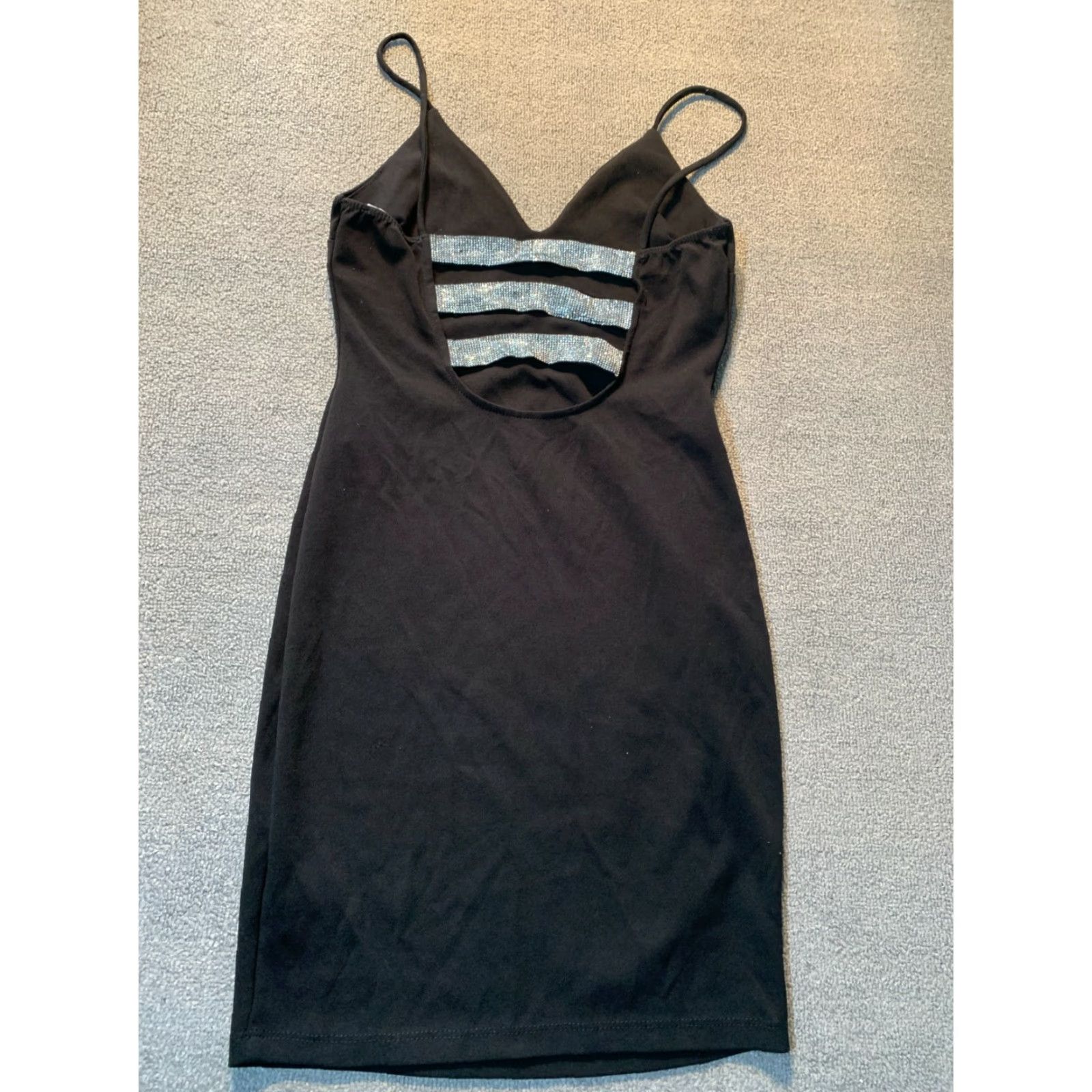 Vintage LOVE CULTURE Short Dress Womens Juniors S Black Beaded Sleeveless Vintage Boho Bohemian Casual Slip Dress Small Size 28" / US 6 / IT 42 - 2 Thumbnail