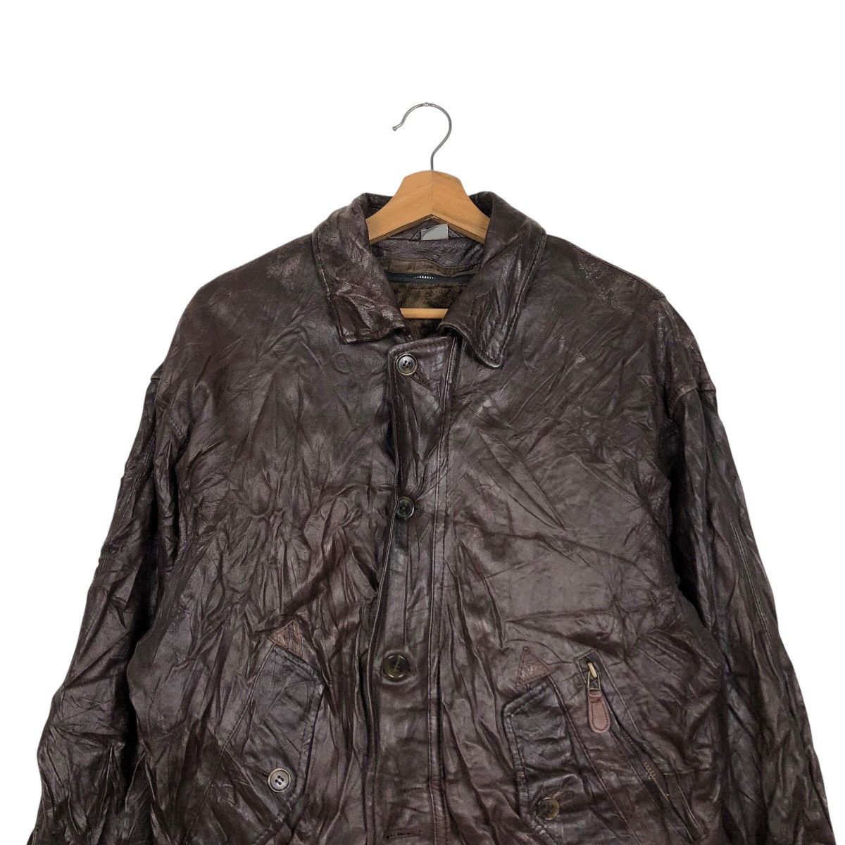 Japanese Brand 📌Vintage Leather Jacket Intermezzo Blanket Issey Miyake Size US L / EU 52-54 / 3 - 4 Thumbnail