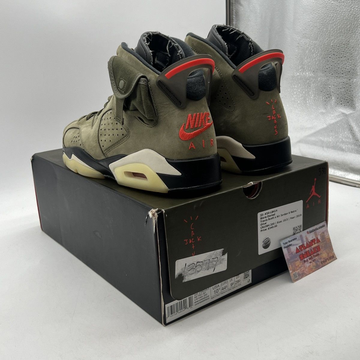 Jordan Brand Travis Scott x air Jordan 6 Olive Size US 10.5 / EU 43-44 - 4 Thumbnail