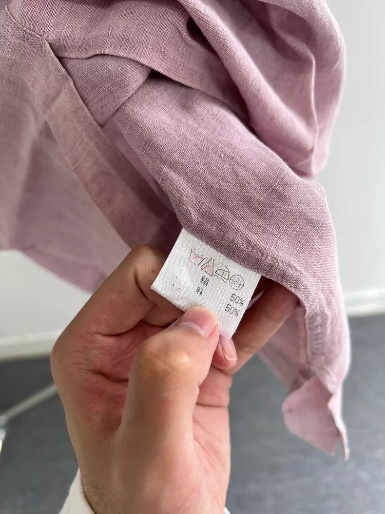 Issey Miyake issey miyake Pink purple silk linen silhouette shirt 2506-N Size US L / EU 52-54 / 3 - 5 Thumbnail