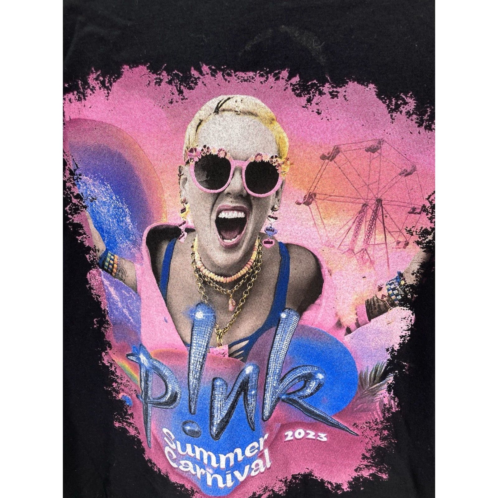 Kotn VINTAGE? Pink Concert Shirt Women XL Black Summer Carnival 2023 Pat Benatar Pullover T-Shirt Crew Neck Short Sleeve Womens Logo Shirt Size XL / US 12-14 / IT 48-50 - 2 Thumbnail