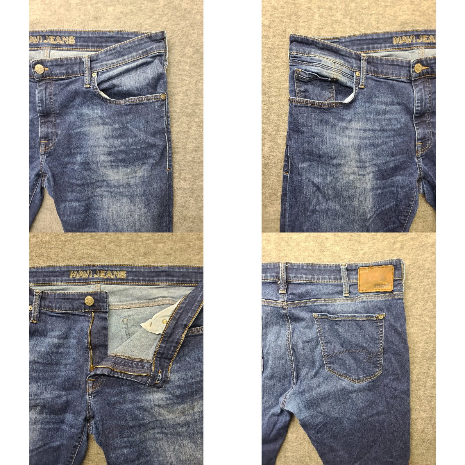Vintage Mavi Jeans Mens 40x32 Zach Regular Fit Straight Leg Stretch Comfort Denim Blue 5-Pocket City College Preppy Mens Regular Jeans Size US 40 / EU 56 - 8 Thumbnail