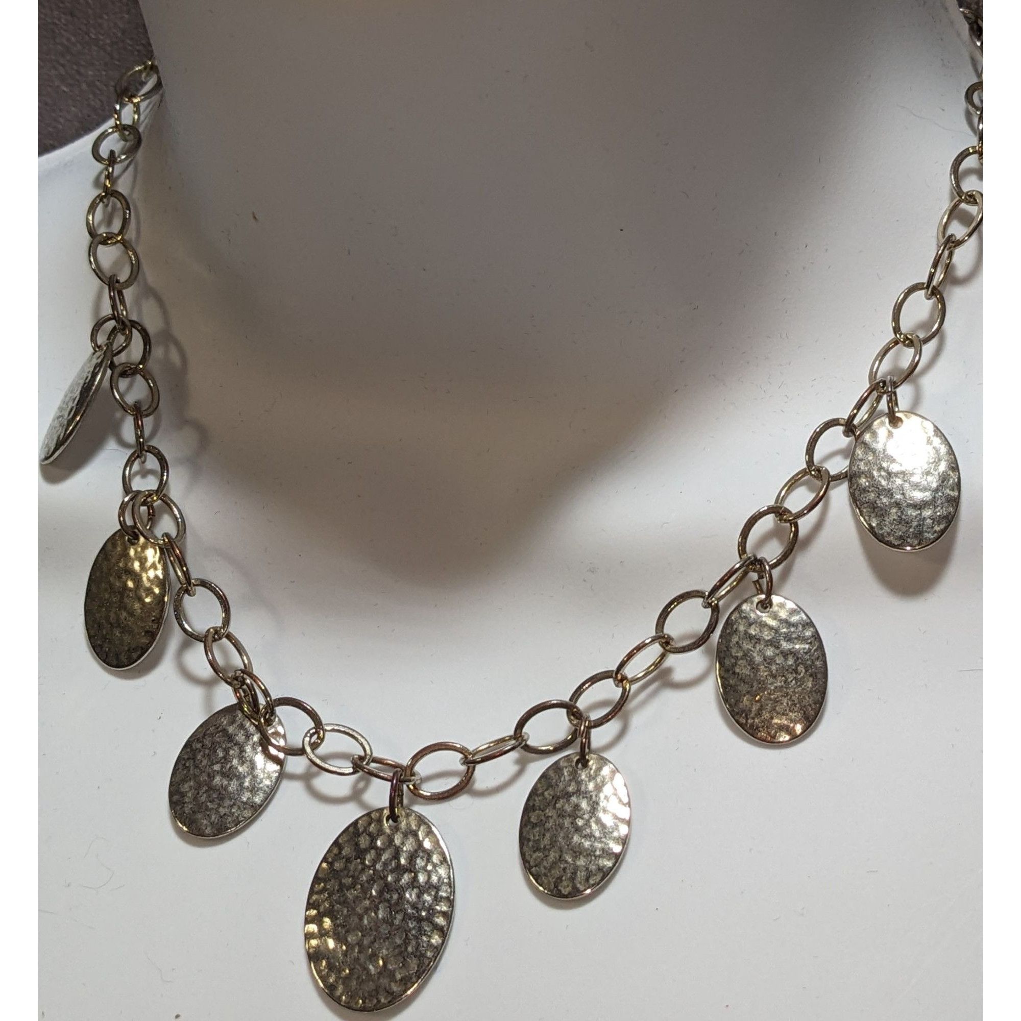 Other Hammered Metal Oval Charm Necklace Size ONE SIZE - 2 Thumbnail
