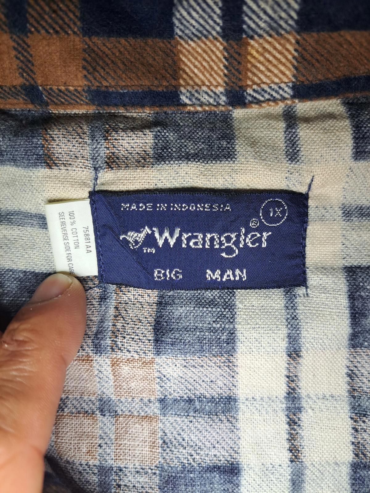 Wrangler NEW Wrangler Pearl Snap Flannel Shirt Mens 1XL Brown Plaid Size US M / EU 48-50 / 2 - 2 Thumbnail