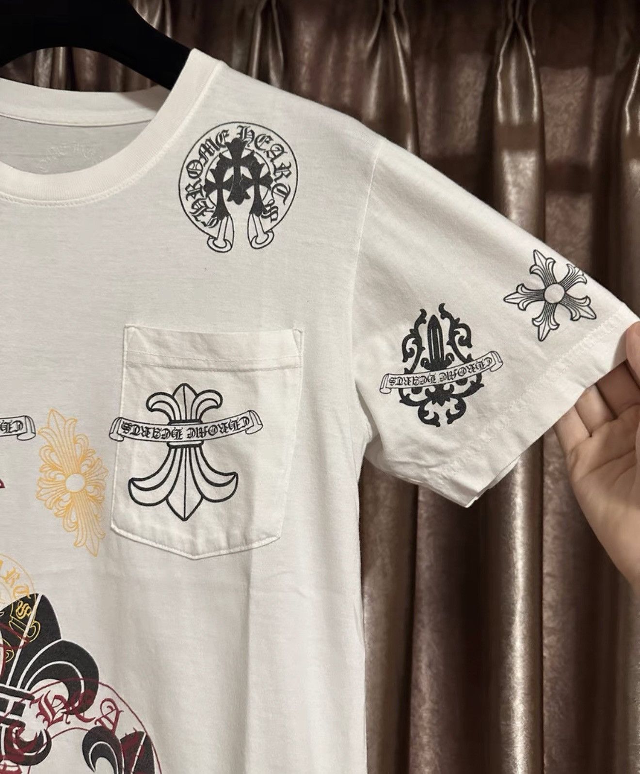 Chrome Hearts Chrome Hearts (Crooked Heart) Full Print Logo Short Sleeve Size US S / EU 44-46 / 1 - 5 Thumbnail