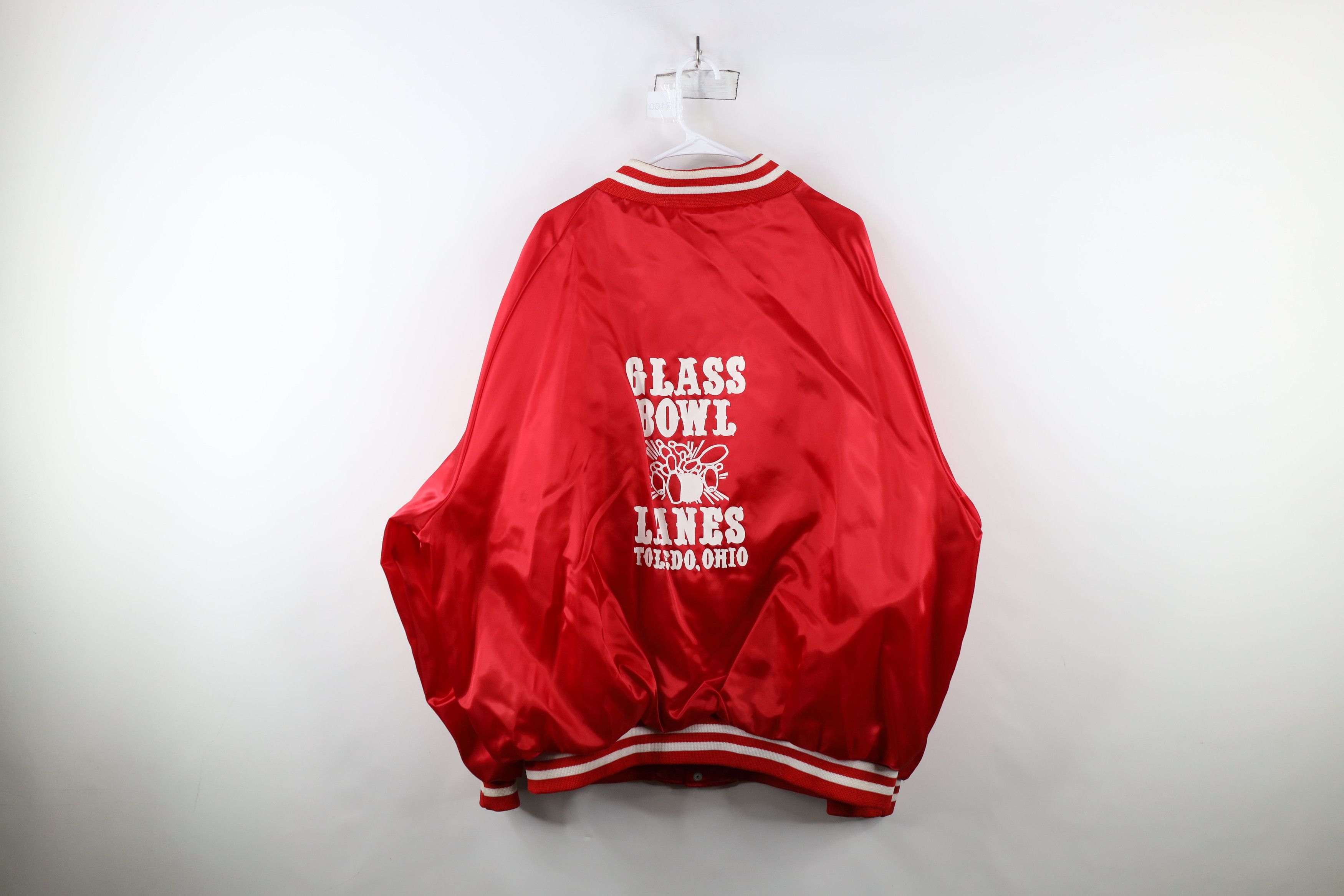 Vintage Vintage 70s 80s Glass Bowl Lanes Bowling Satin Bomber Jacket Size US XXL / EU 58 / 5 - 14 Thumbnail