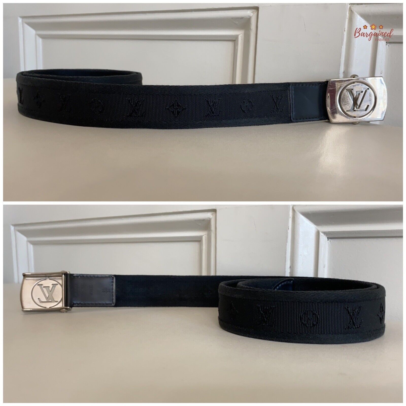 Louis Vuitton Louis Vuitton Black Monogram Fabric Fortune Sangle Belt Size 32 - 5 Thumbnail