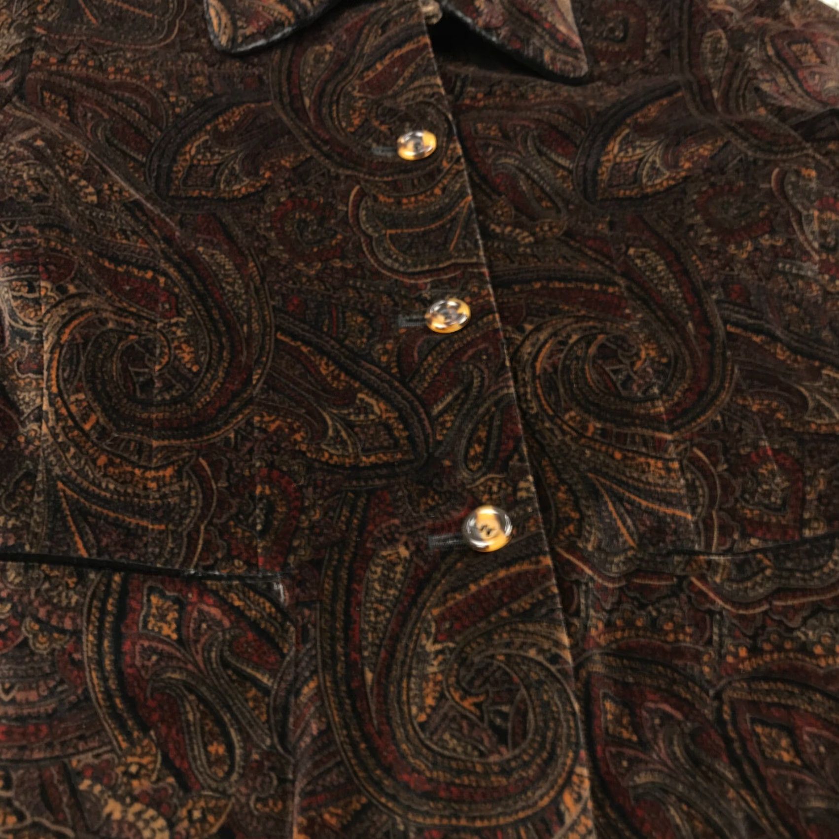 Kasper Kasper & Company Womens Paisley Jacket Size 10 Brown Button Up Lined Pockets Casual Size L / US 10 / IT 46 - 5 Thumbnail