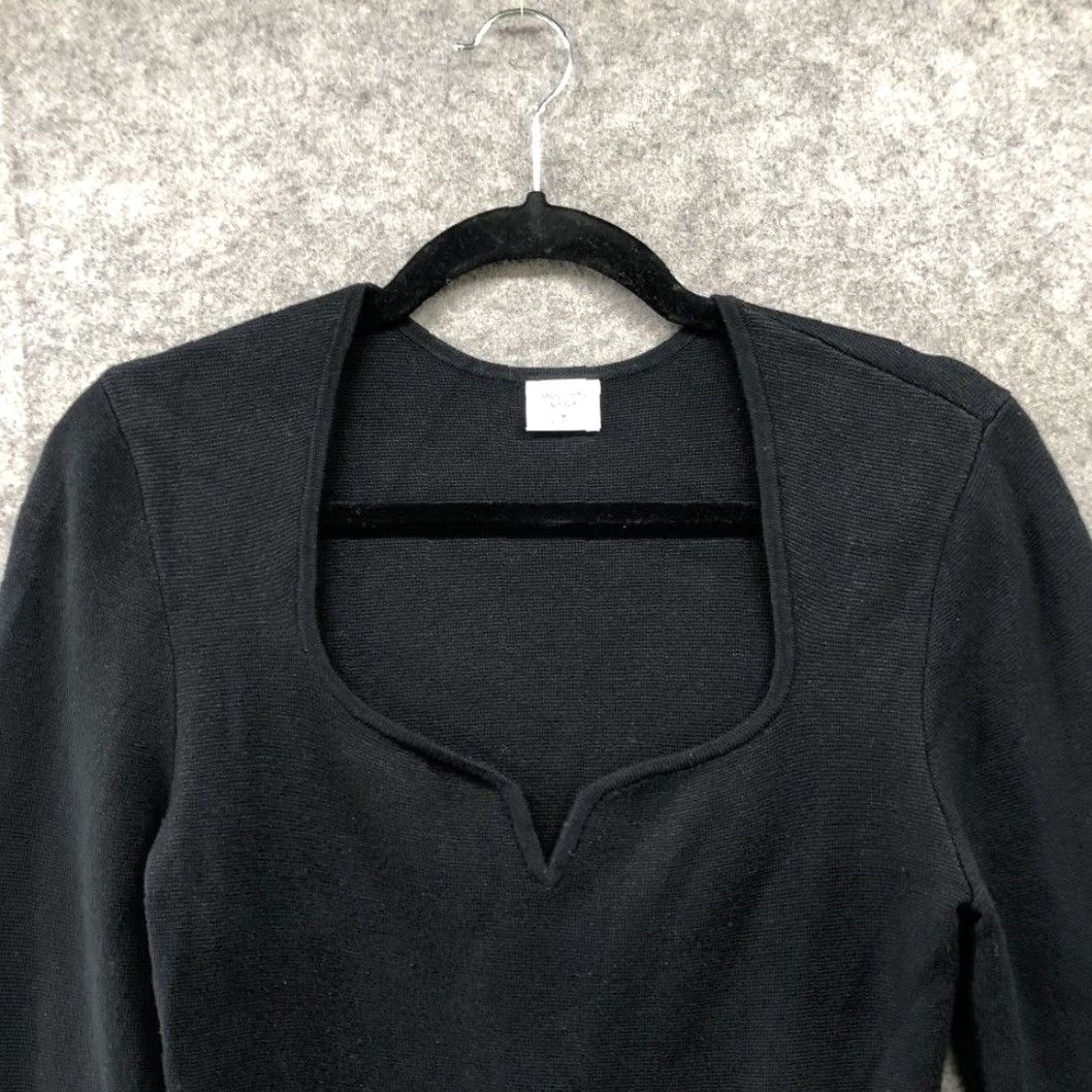 Abercrombie & Fitch Abercrombie & Fitch Bodysuit Womens M Black Knit Square Neck Sweater Size M / US 6-8 / IT 42-44 - 3 Thumbnail