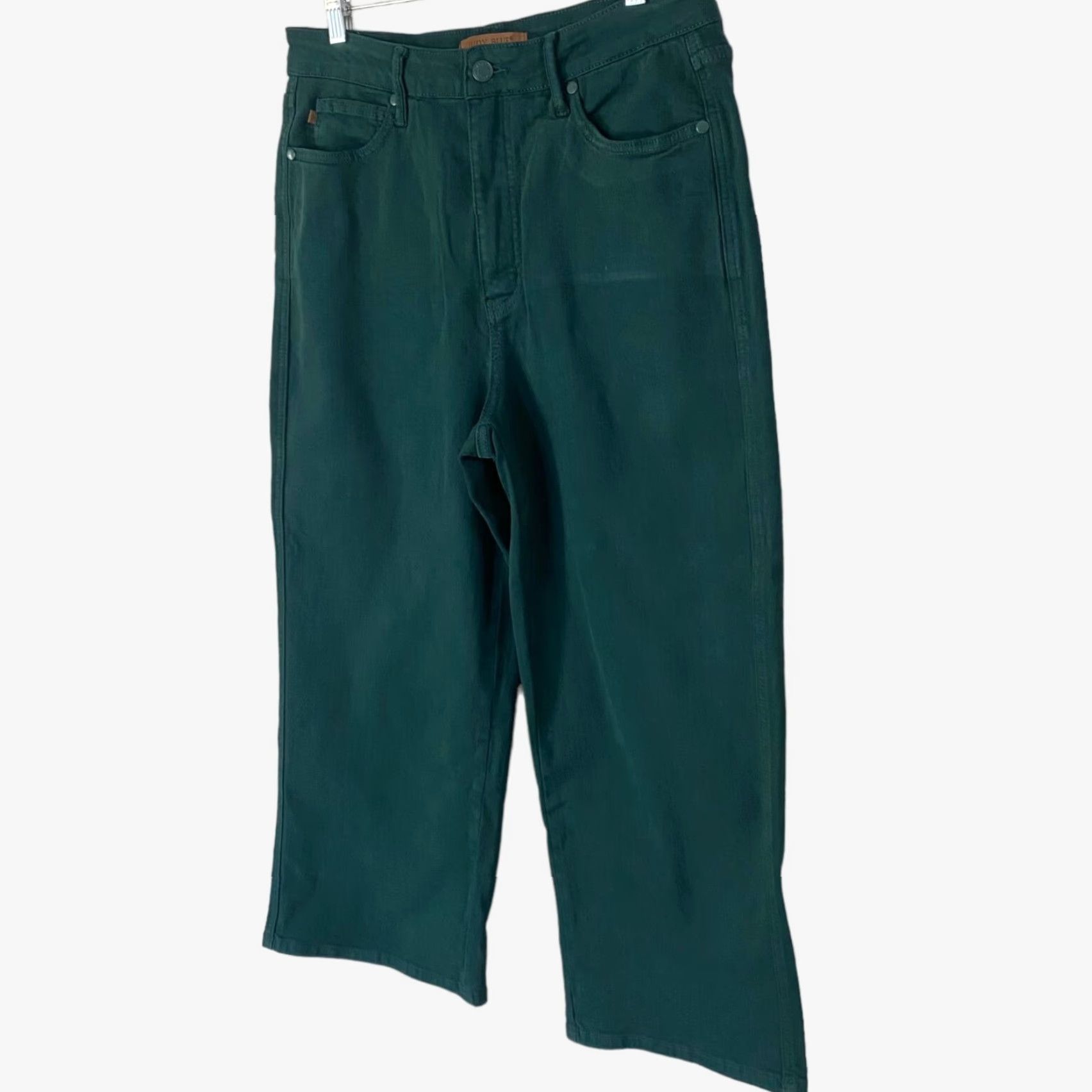 Vintage Judy Blue Jeans Tummy Control Wide-Leg High-Waisted Teal Green Cropped 31 Women Size 24" / US 00 / IT 34 - 2 Thumbnail