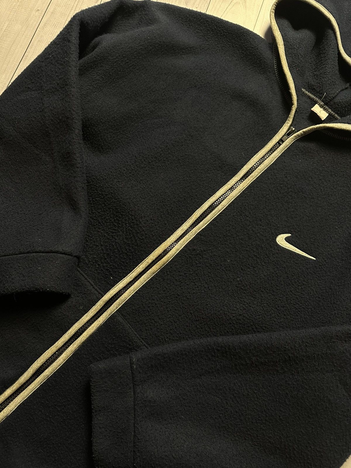 Nike × Vintage Vintage Nike fleece zip hoodie size L logo Size US L / EU 52-54 / 3 - 8 Thumbnail