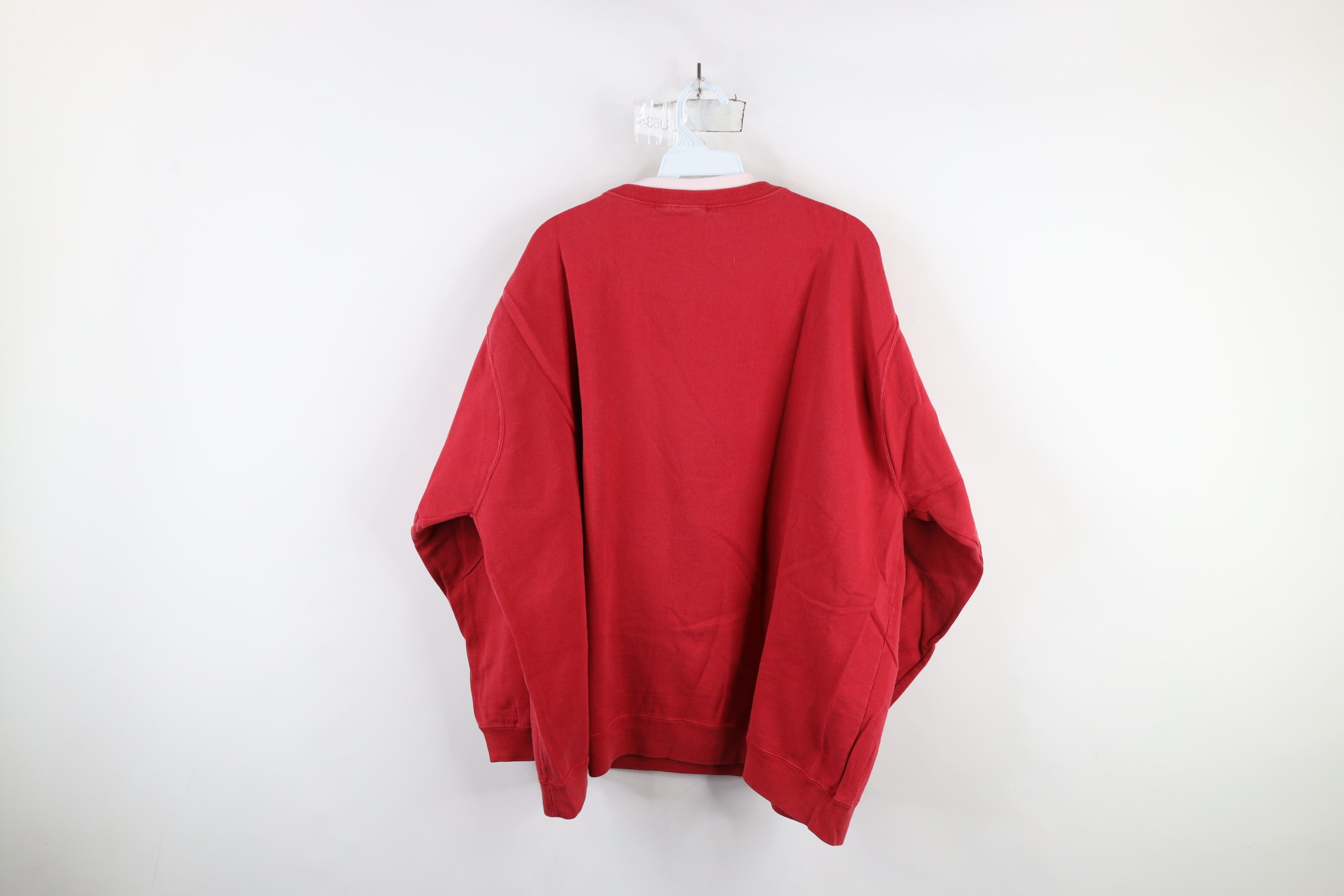 Vintage Vintage 90s Streetwear Kitten Bird Layered Sweatshirt Red Size 3XL / US 20-22 - 9 Thumbnail