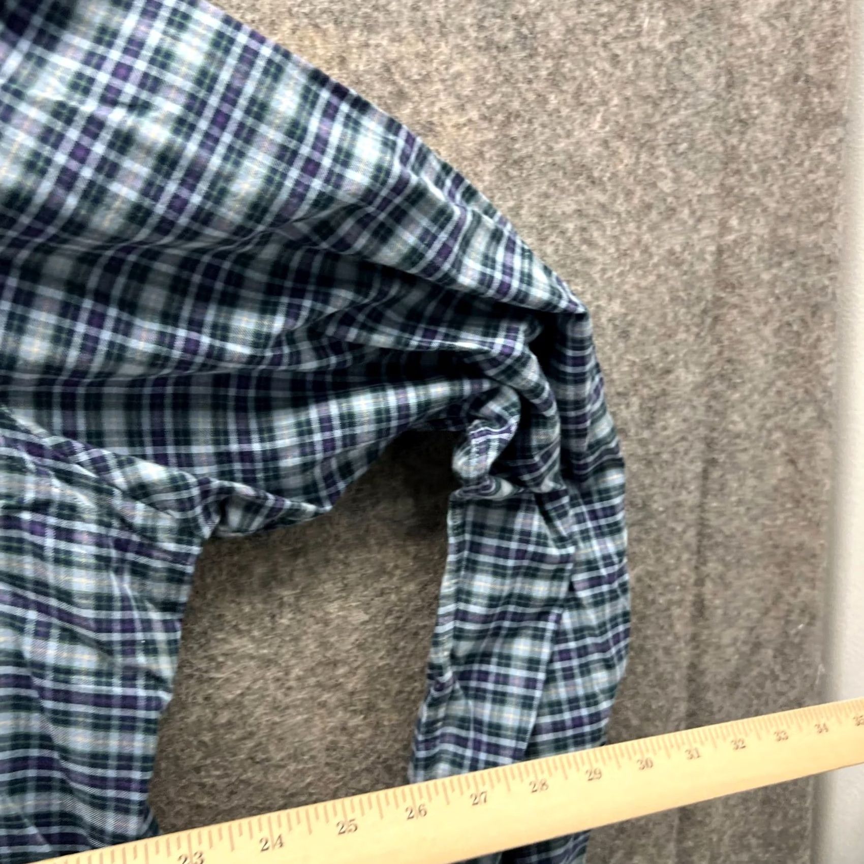 Polo Ralph Lauren VINTAGE Polo Ralph Lauren Shirt Mens Large Blue Button-Down Plaid Pony Shipped Fast Size 42R - 6 Thumbnail