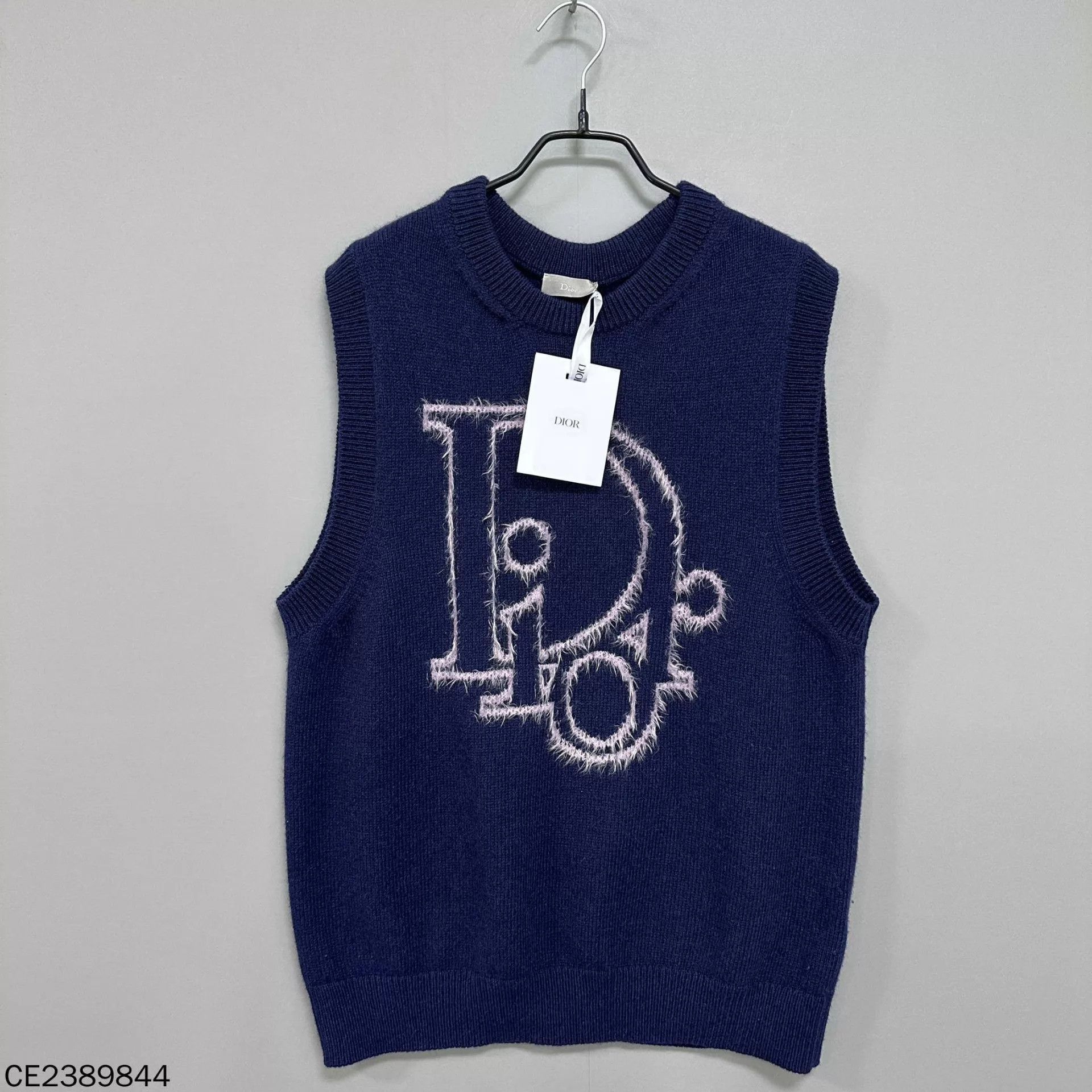 Dior Blue Sleeveless Knit Vest with Graphic Design Size US M / EU 48-50 / 2 - 1 Thumbnail