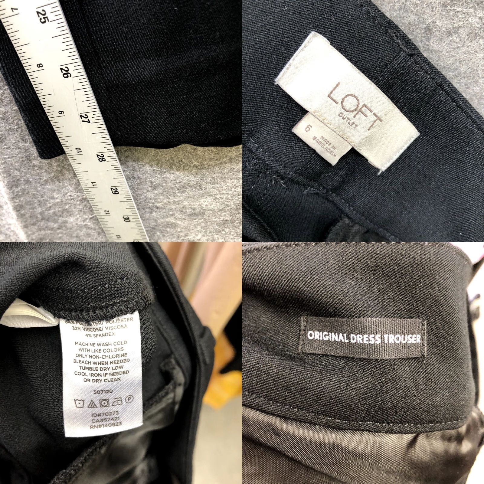 Loft LOFT Dress Pants Womens 6 Black Mid Rise Stretch Flat Front Straight Pockets Business Formal Workwear Dress Trouser Size 28" / US 6 / IT 42 - 8 Thumbnail