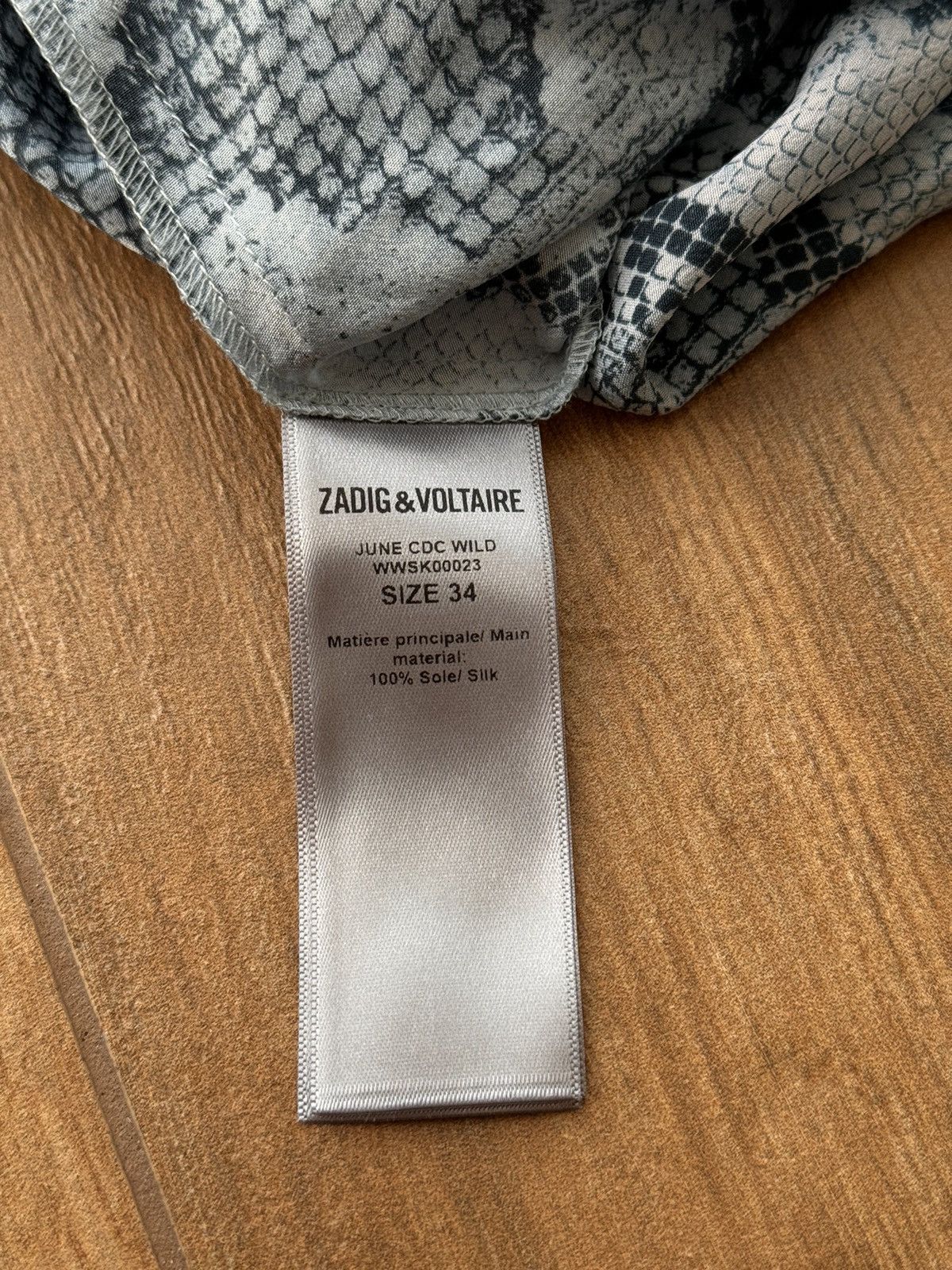 Vintage × Zadig & Voltaire Vintage Zadig-Voltaire June Midi Python Print Silk Skirt Size 26" / US 2 / IT 38 - 11 Thumbnail