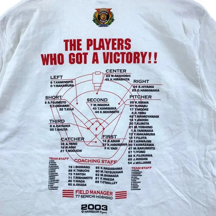 Vintage Vintage 2003 HANSHIN TIGERS ACHIEVERS Baseball Tee Shirt Size US L / EU 52-54 / 3 - 6 Thumbnail