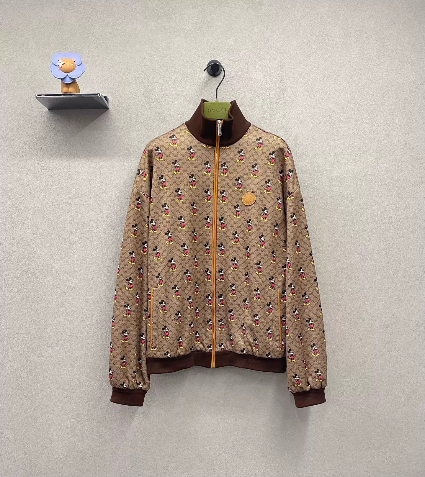 Gucci Beige Mickey Mouse Print Zip-Up Bomber Jacket XS Size US XS / EU 42 / 0 - 1 Thumbnail