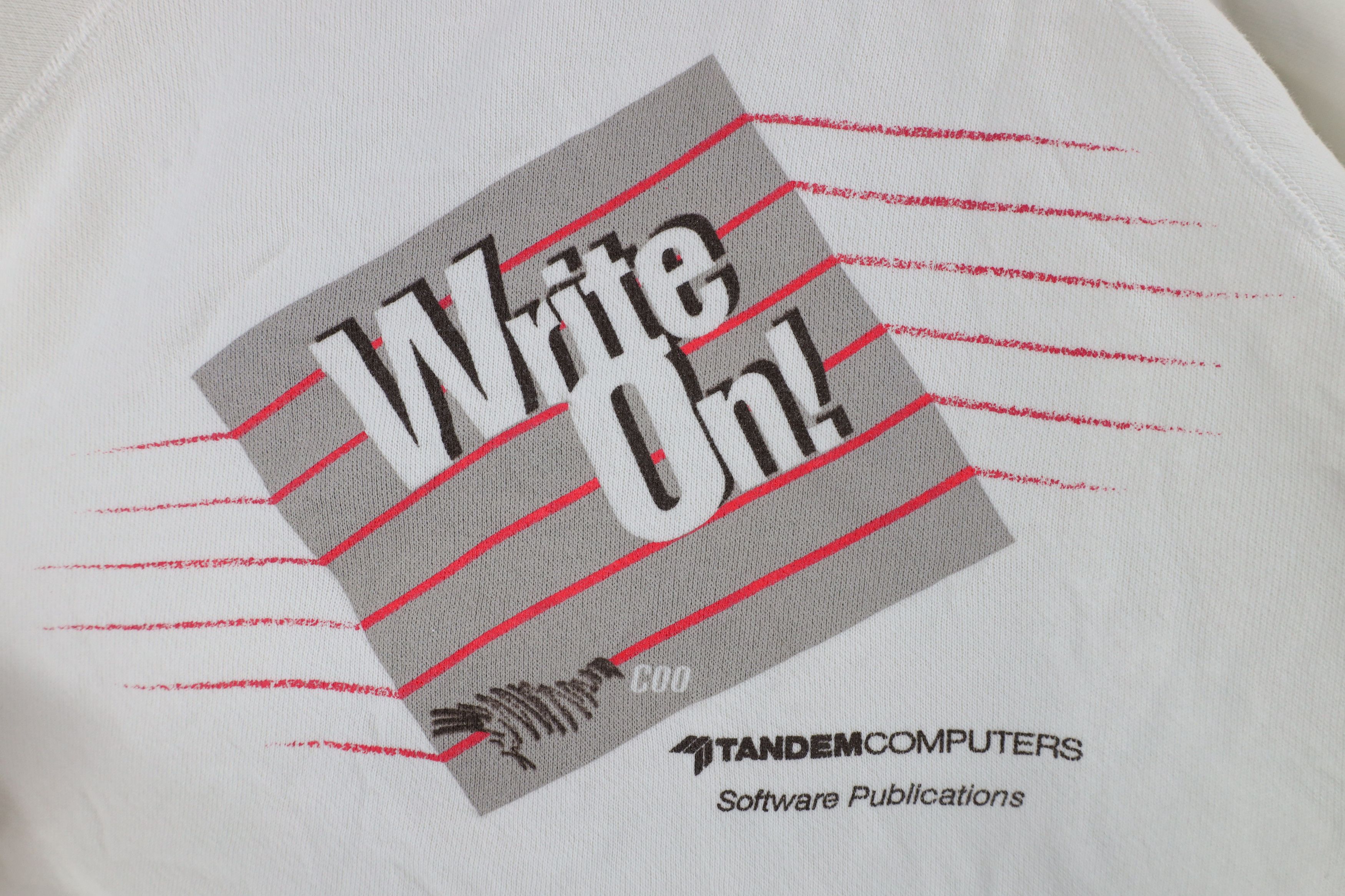 Hanes × Vintage Vintage 80s Tandem Computers On COO Sweatshirt White USA Size US L / EU 52-54 / 3 - 4 Thumbnail