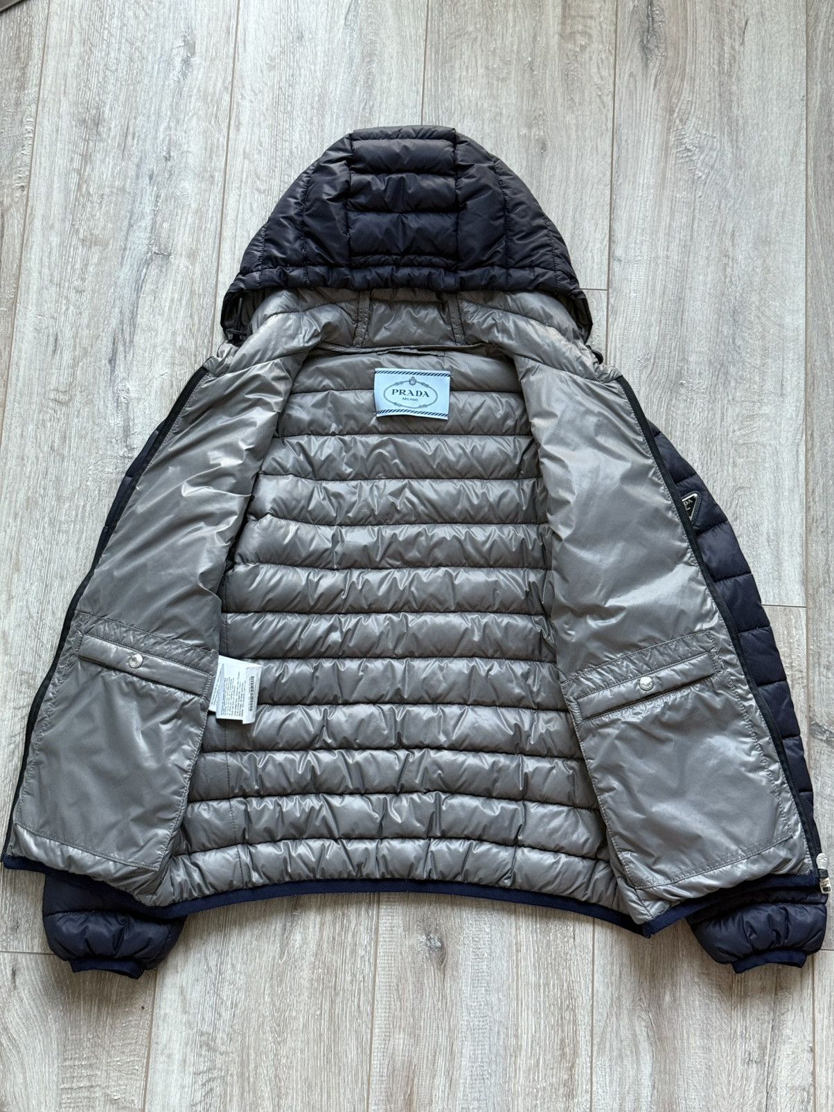 Prada Prada Nylon Hooded Blue Down Badge Triangle Logo Jacket Size XS / US 0-2 / IT 36-38 - 7 Thumbnail