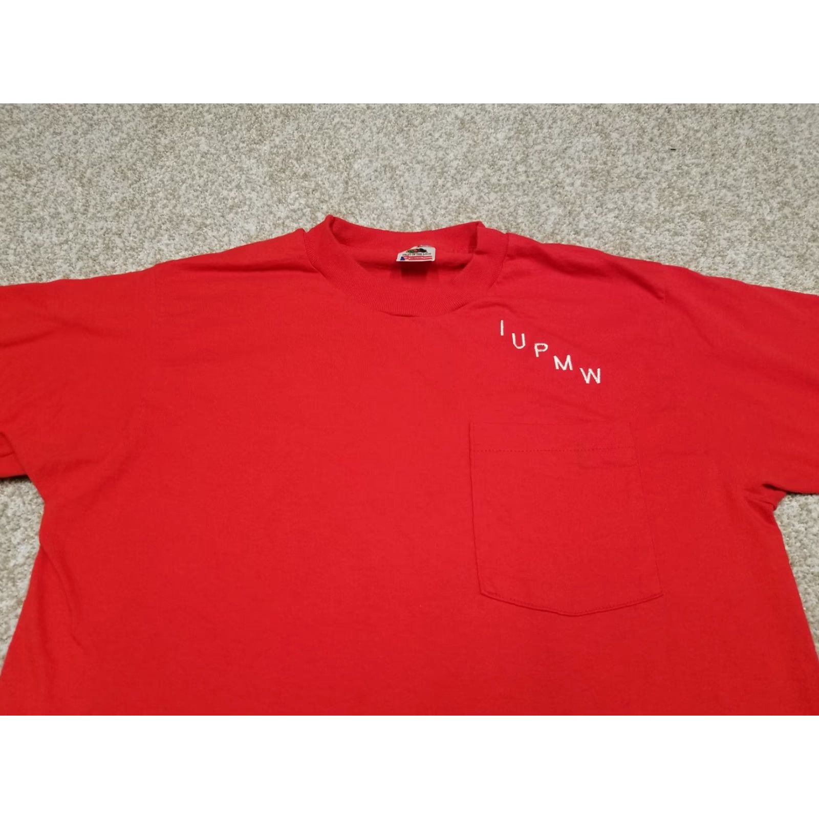 Fruit Of The Loom VINTAGE Fruit of the Loom Shirt Men M Red Pocket Crewneck TEE Mostly Blank Single Stitch Size US M / EU 48-50 / 2 - 2 Thumbnail