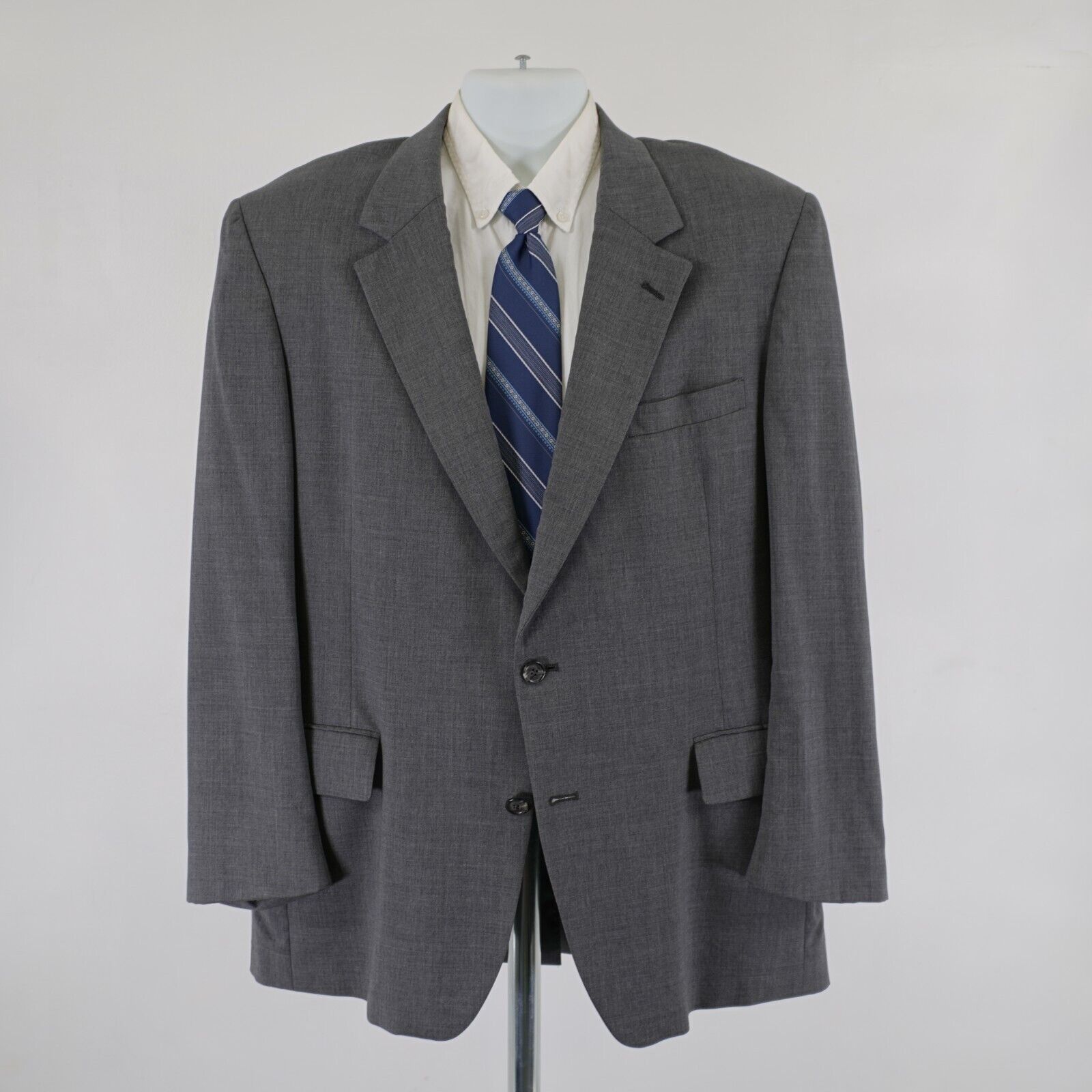 Jos. A. Bank Jos A Bank Traveler's Collecton Gray Twill Wool Blazer 44L 2 Size 44L - 4 Thumbnail