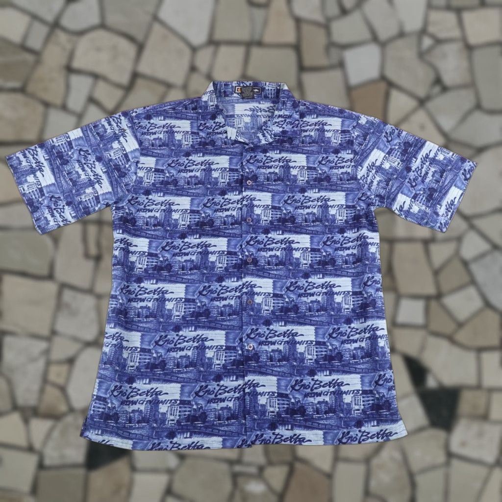 Vintage VINTAGE Kno Betta Shirt XL Pink Button-Up Collared Short Sleeve AOP Graphic Print Men’s Size US XL / EU 56 / 4 - 1 Thumbnail