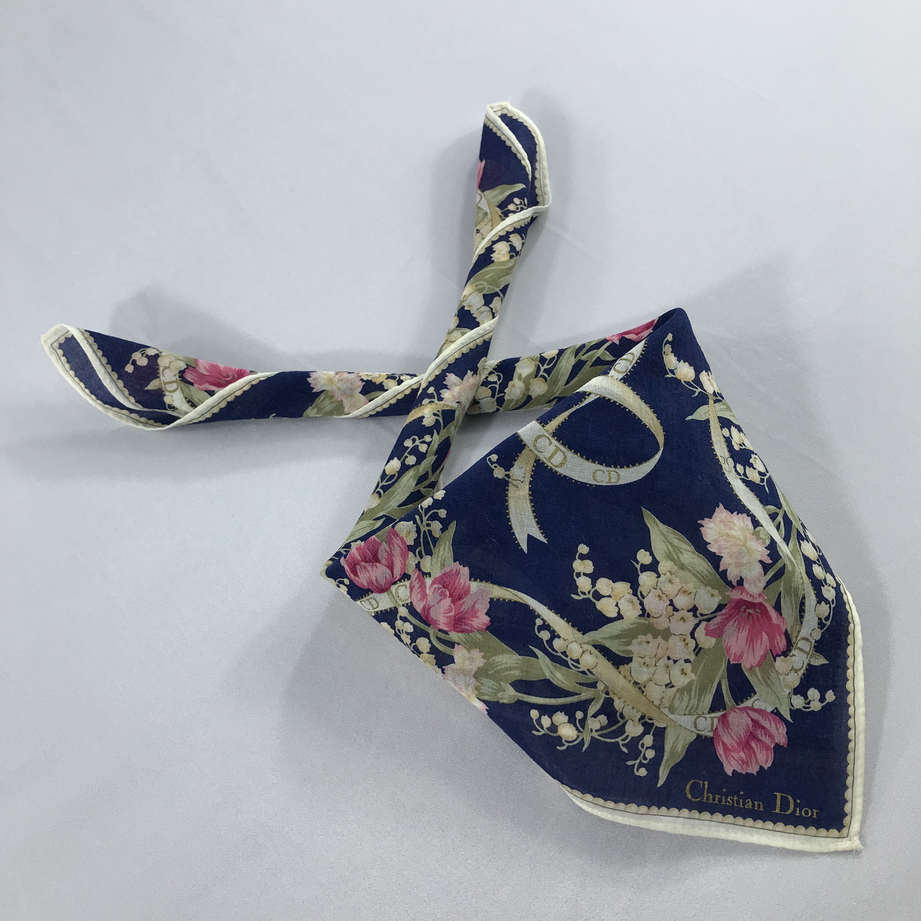 Vintage Christian Dior Bandana / Handkerchief / Neckerchief - S2055 Size ONE SIZE - 4 Thumbnail