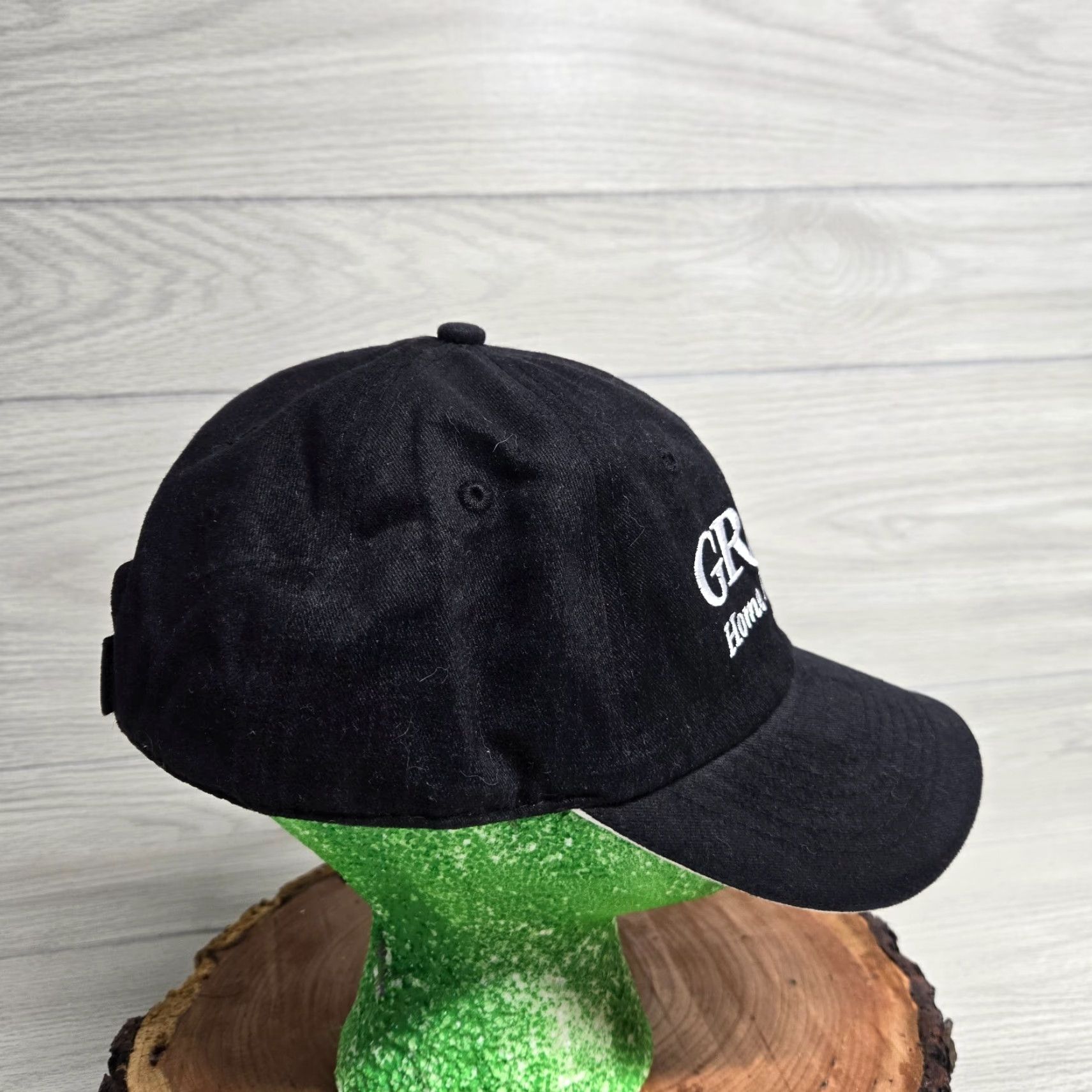 Vintage VINTAGE Grand Home Furnishings Black Hat Unisex Adults Adjustable Cotton Visor 90s Football Concert Mens Womens Size ONE SIZE - 2 Thumbnail