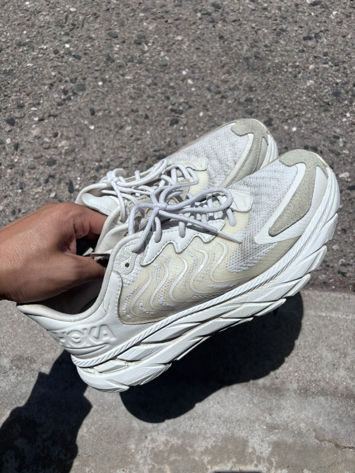 Hoka Hoka Clifton LS Off White Size US 9 / EU 42 - 3 Thumbnail