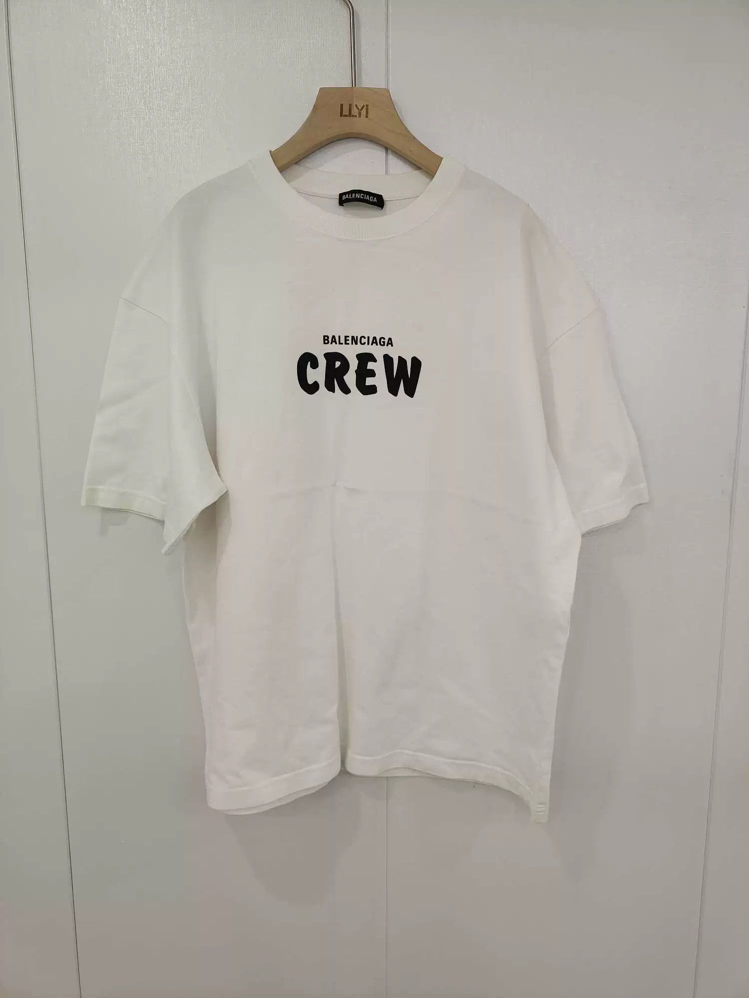 Balenciaga Balenciaga White Short-Sleeve Crew T-Shirt Size US M / EU 48-50 / 2 - 1 Thumbnail