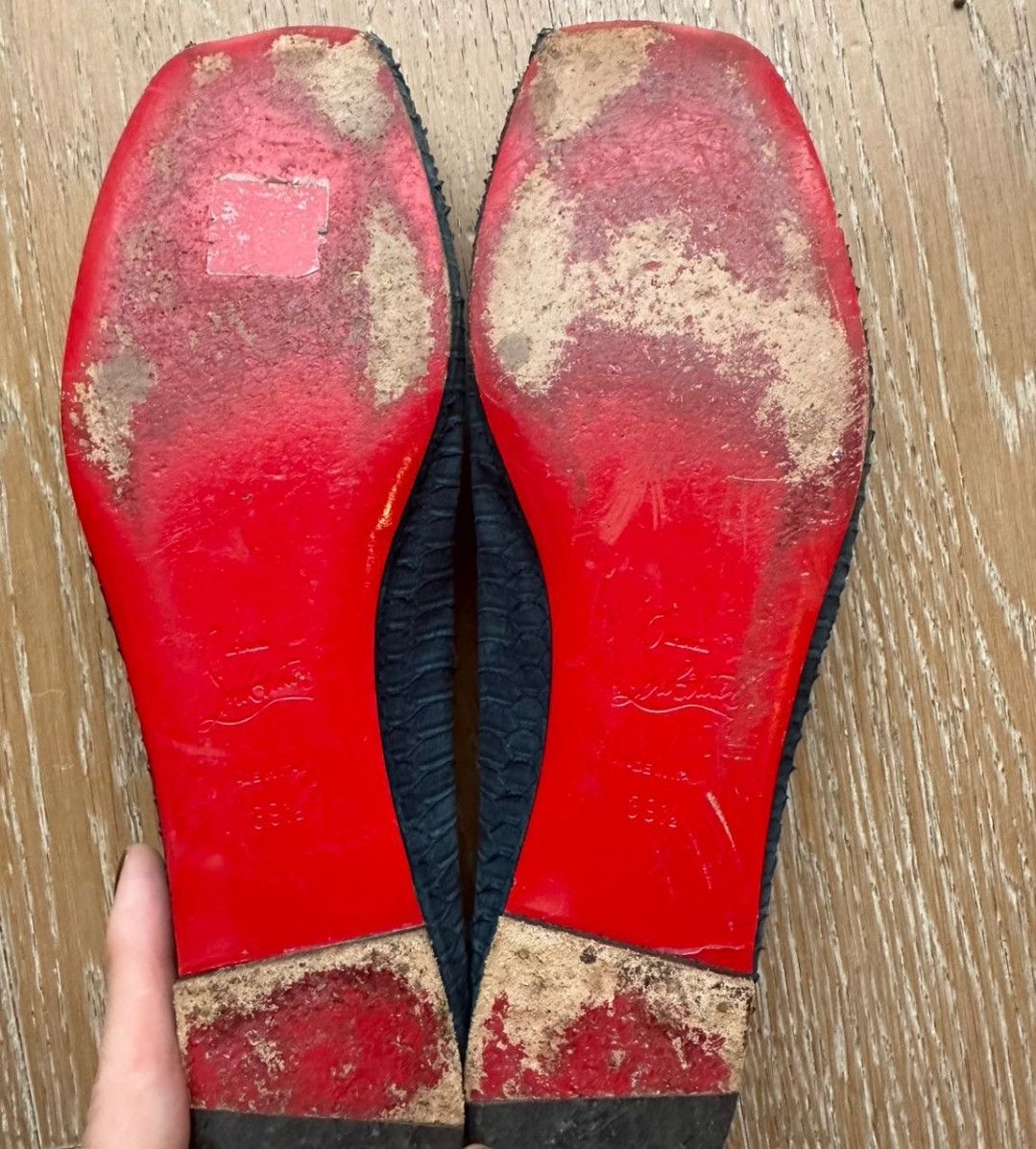 Christian Louboutin Christian Louboutin Blue Python Leather Rosella Ballet Flats Size US 8.5 / IT 38.5 - 4 Thumbnail
