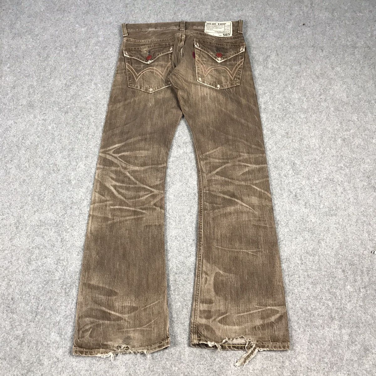 Edwin × Japanese Brand 503 FLARE EDWIN BROWN BOOT CUT DENIM PANTS Size US 28 / EU 44 - 7 Thumbnail