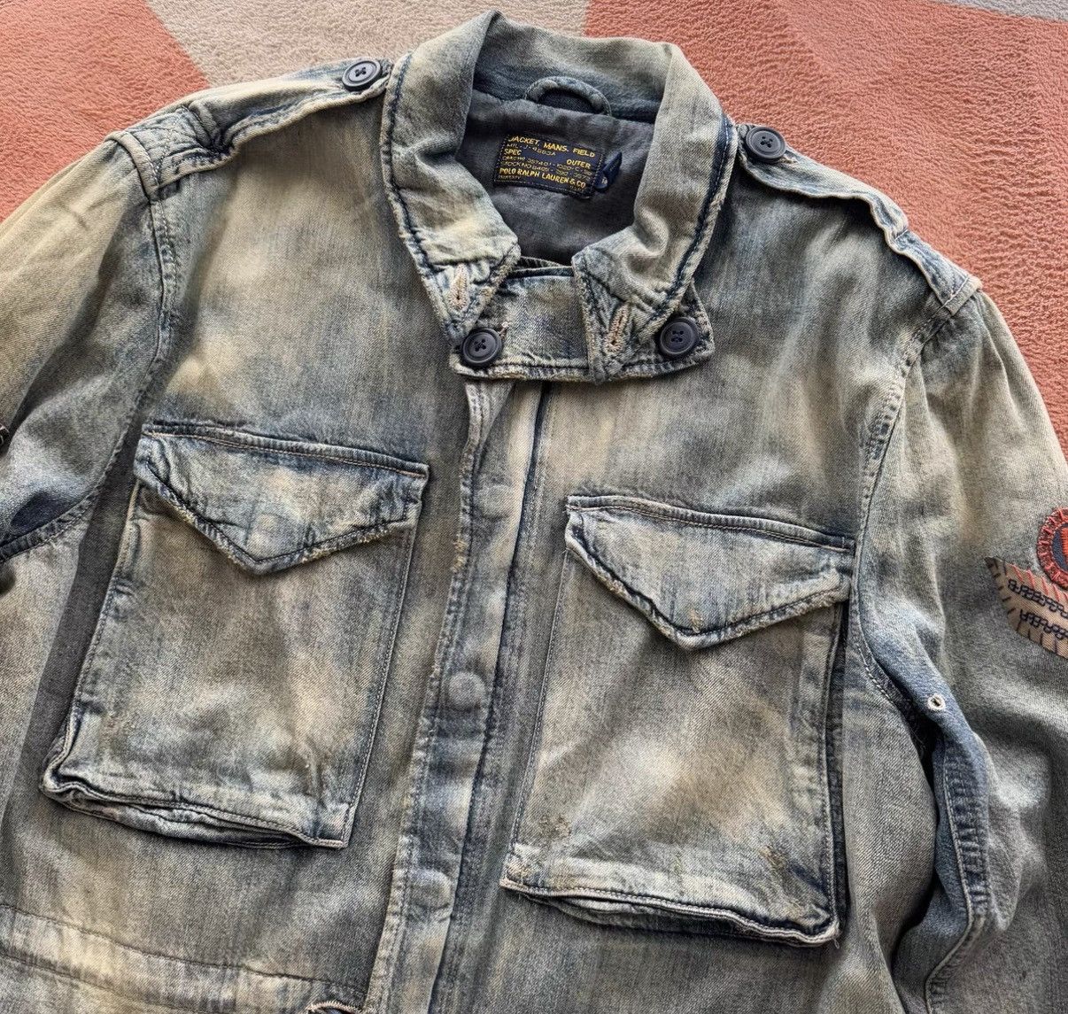 Polo Ralph Lauren Ralph Lauren Polo Distressed Denim M43 Military Jacket K22 Size US S / EU 44-46 / 1 - 4 Thumbnail