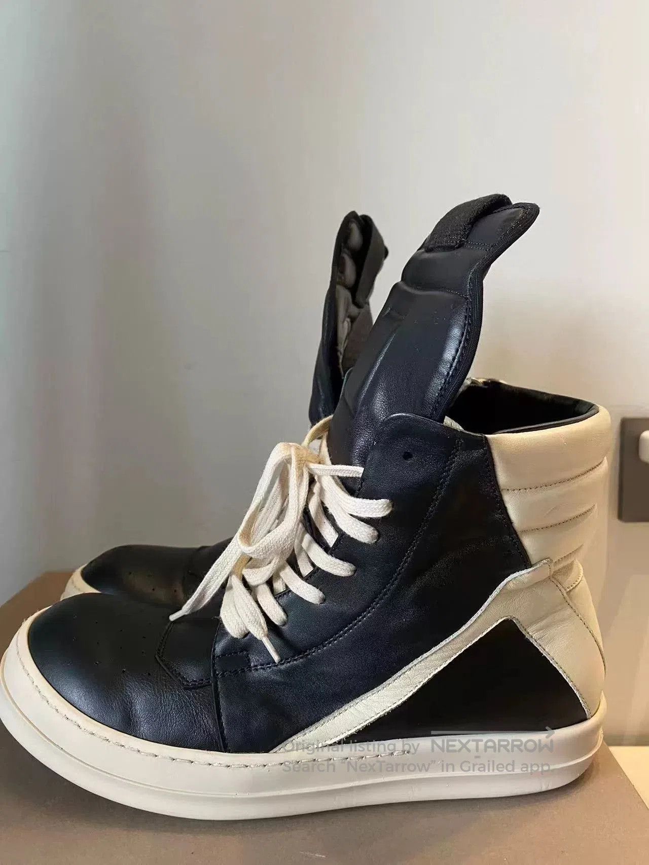 Rick Owens Rick Owens Black and White Leather Sneakers. Size US 9 / EU 42 - 2 Thumbnail