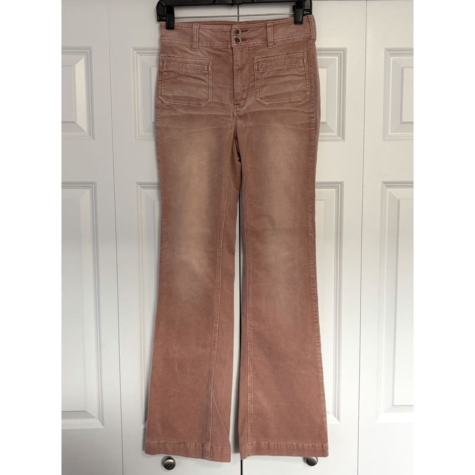 Anthropologie VINTAGE Anthropologie Pilcro High Rise Trouser Bootcut Corduroy Pants Pink sz 25 Size 42" / US 20 - 2 Thumbnail