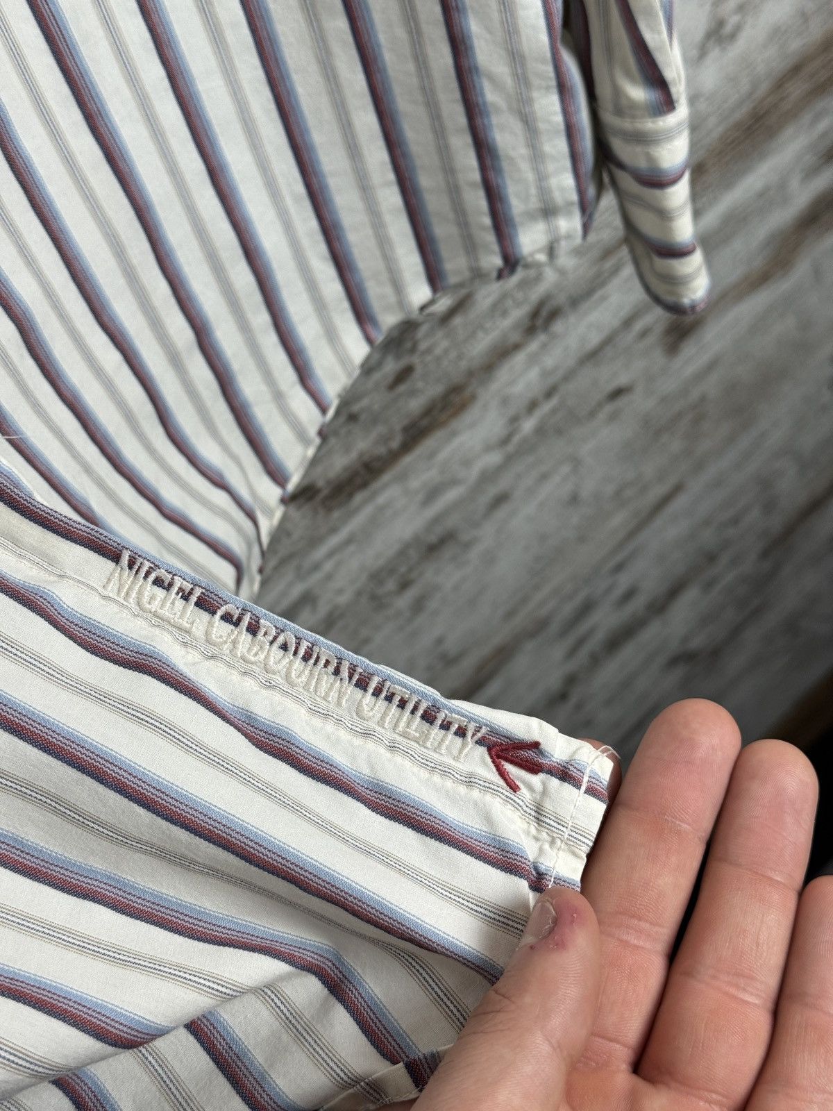 Nigel Cabourn Mens Vintage NIGEL CABOURN UTILITY shirts button up striped Size US XL / EU 56 / 4 - 10 Thumbnail