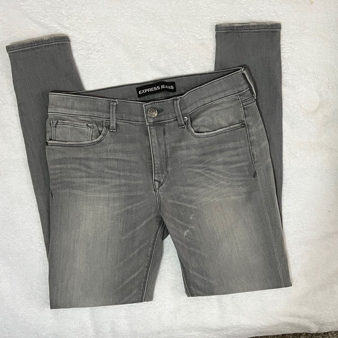 Express Light Gray Mid Rise Legging Jegging Stretch Jeans Size 34" / US 12 / IT 48 - 12 Thumbnail