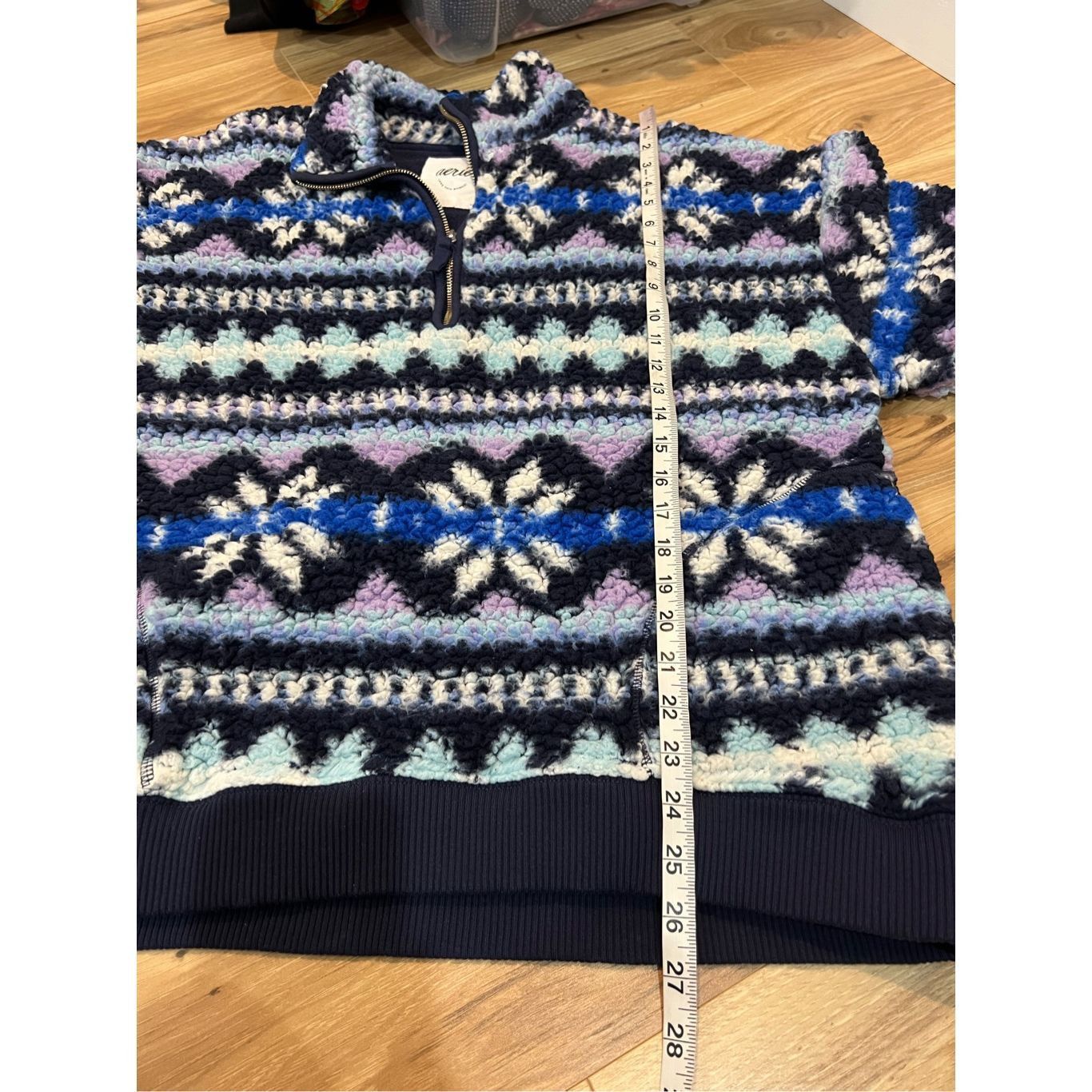 Other Aerie Hometown Holiday Quarter Zip Sweatshirt Blue Fleece Size M/L Size L / US 10 / IT 46 - 7 Thumbnail