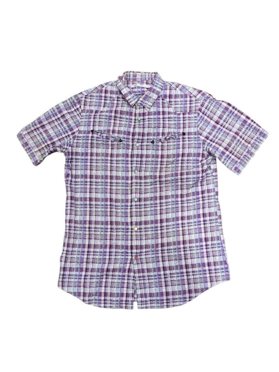 Ships Jet Blue SHIPS PEARL SNAP BUTTON SMILE POCKET PLAID WESTERN SHIRT Size US S / EU 44-46 / 1 - 1 Thumbnail