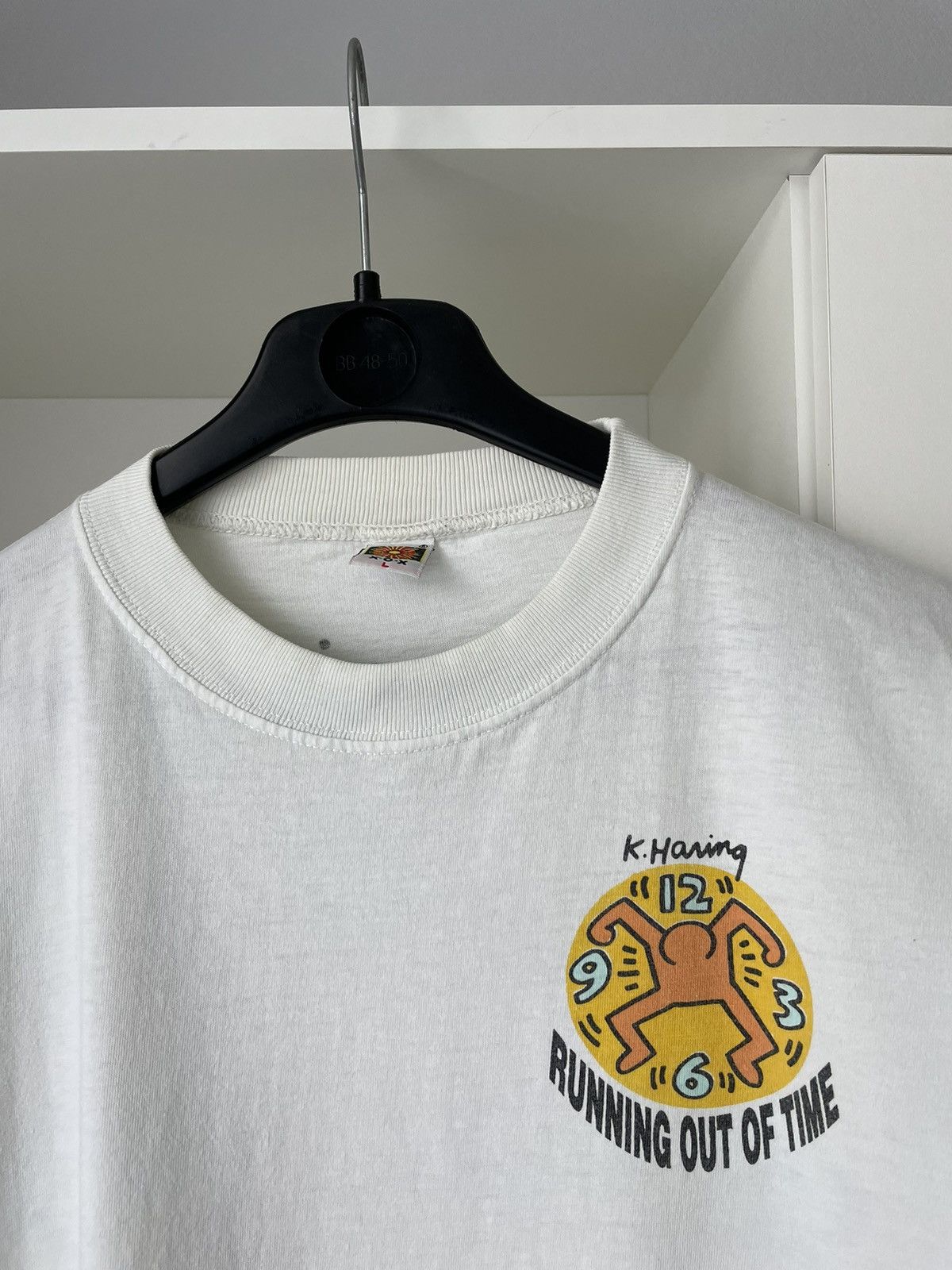 Keith Haring × Vintage Vintage Keith Haring 1991 T-Shirt Running Out Of Time Size US L / EU 52-54 / 3 - 8 Thumbnail