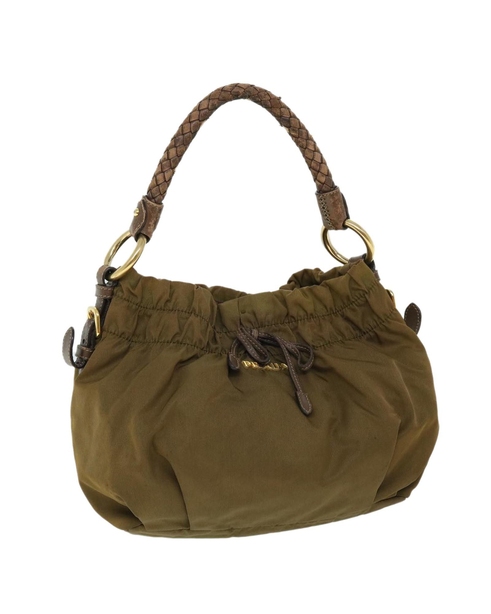 image of Prada Brown Nylon Shoulder Bag, Women's
