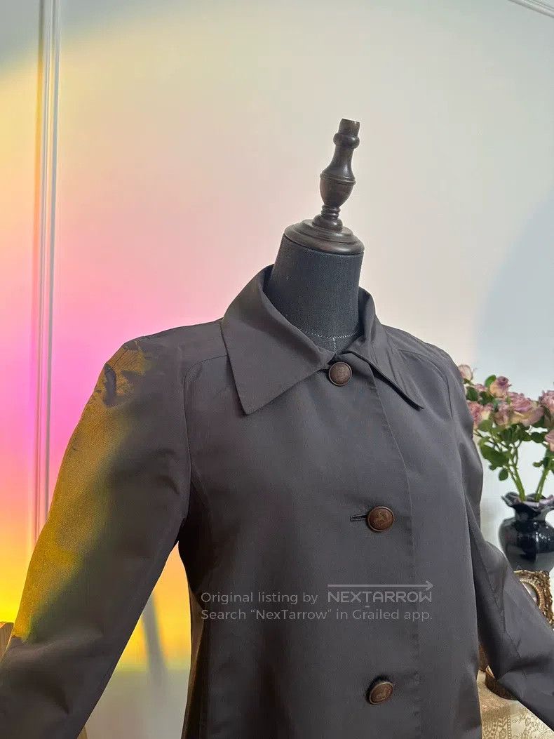 Hermes Hermes Vintage silk buttoned mid-length trench coat - grey Size S / US 4 / IT 40 - 5 Thumbnail