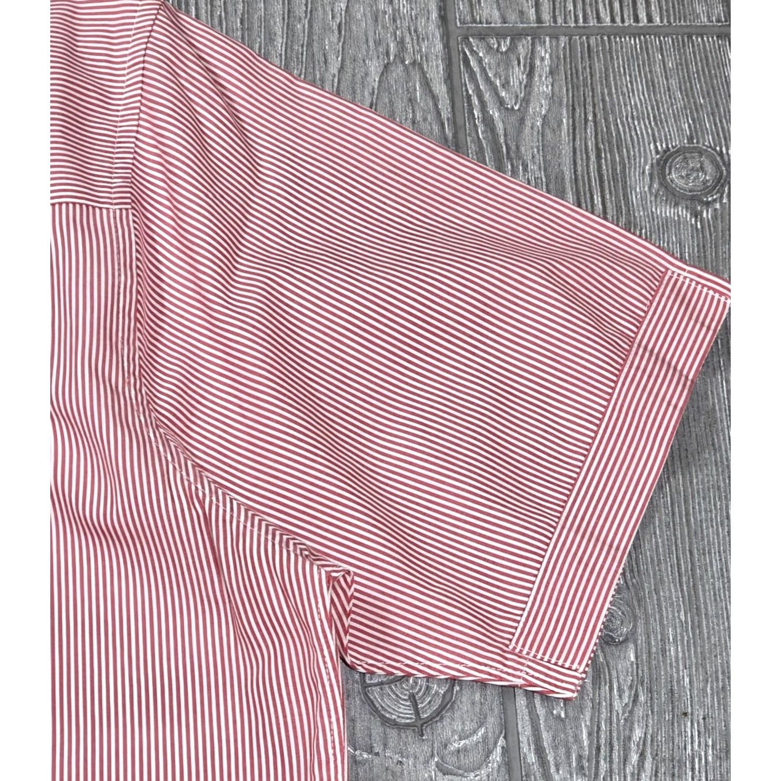 RVCA RVCA Button-Up Shirt Men L Pink White Short Sleeve Striped Poplin Casual Size US L / EU 52-54 / 3 - 5 Thumbnail