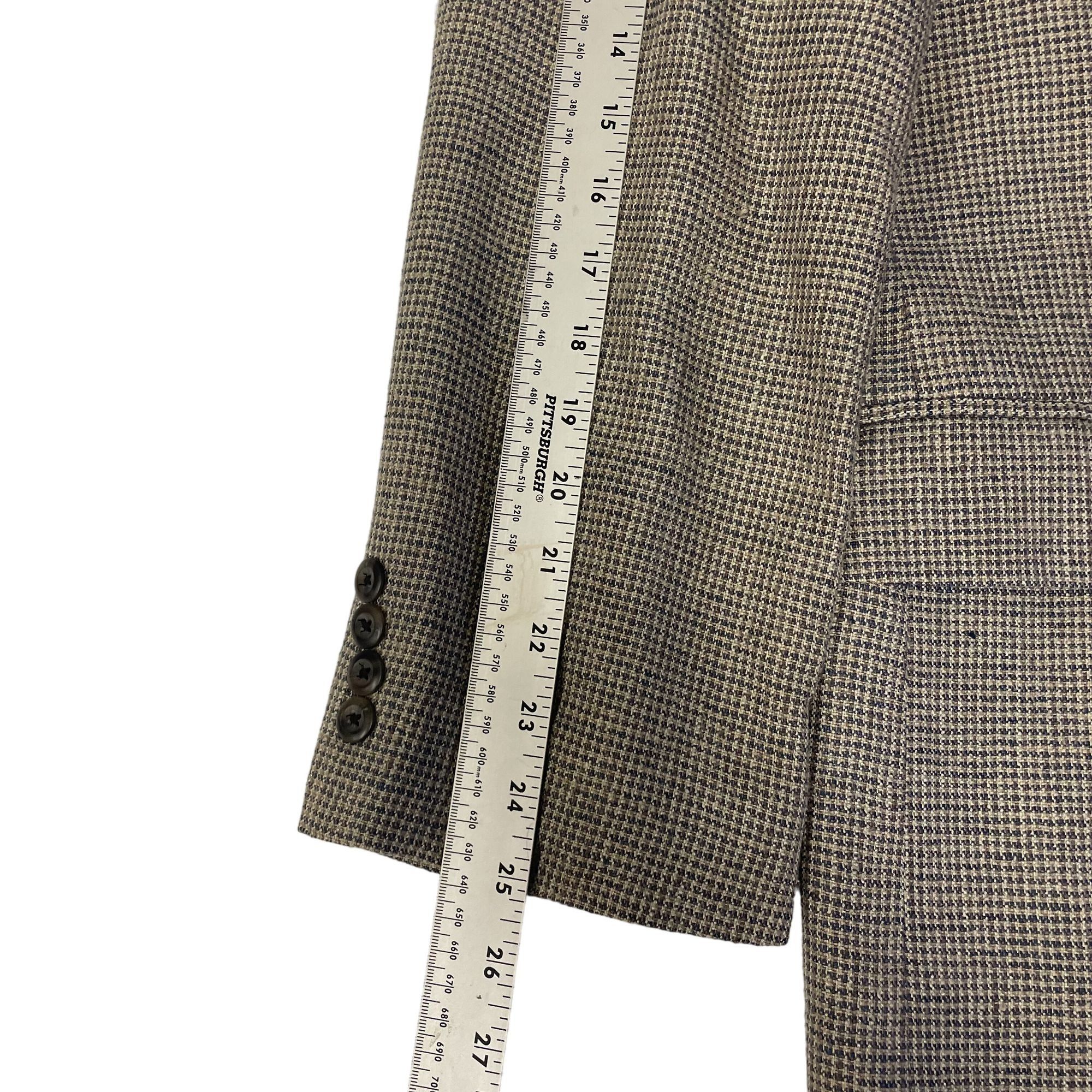 Savile Row Savile Row Gray Check Sport Coat 100% SILK Jacket 3 Btn Size 44R - 6 Thumbnail