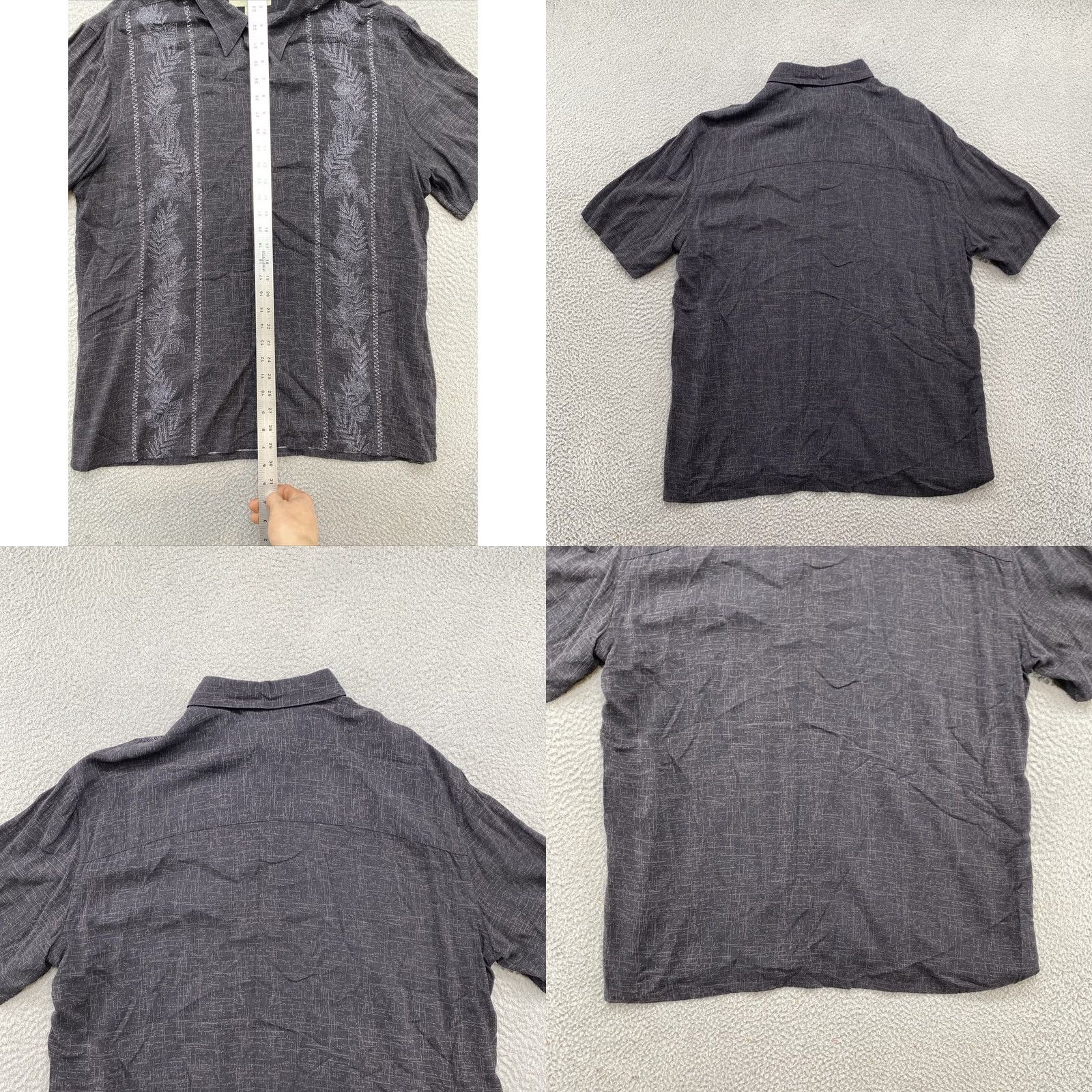 Vintage Island Shores Hawaiian Shirt Men’s Black Floral Button-Up Large Short Sleeve Rayon Collared Pocket Charm Vintage No Size US L / EU 52-54 / 3 - 8 Thumbnail