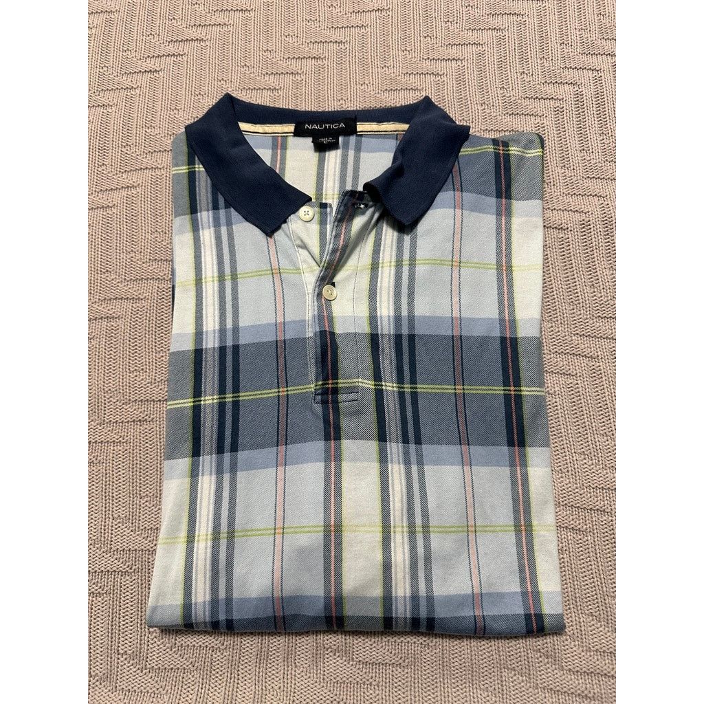 Nautica Nautica blue plaid short sleeve polo shirt size L Size US L / EU 52-54 / 3 - 1 Thumbnail