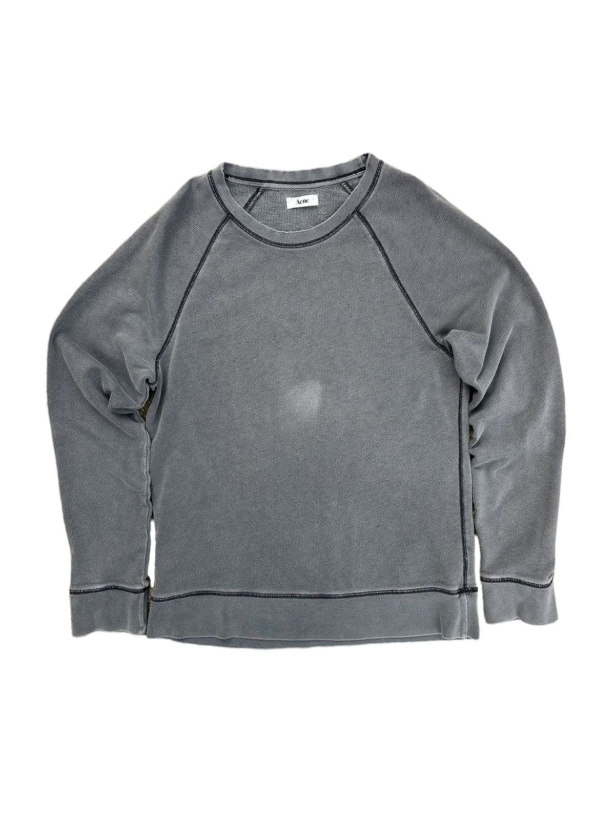 image of Acne Studios Gym Ss11 Washed Faded Crewneck Sweatshirt in Grey, Men's (Size Small)