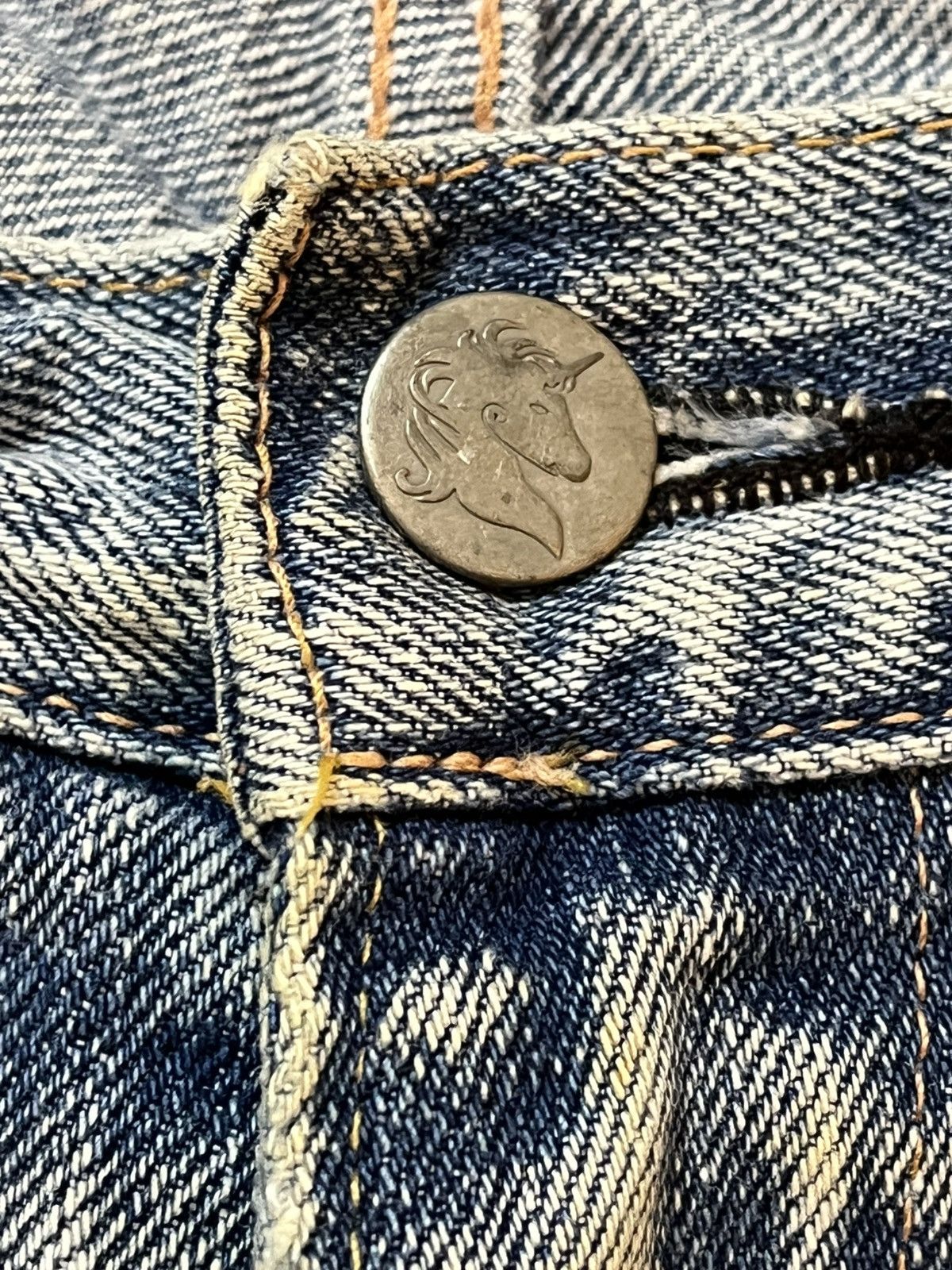 If Six Was Nine Vintage RNA Slang Patchwork Embroidery Grunge Denim Size US 32 / EU 48 - 10 Thumbnail