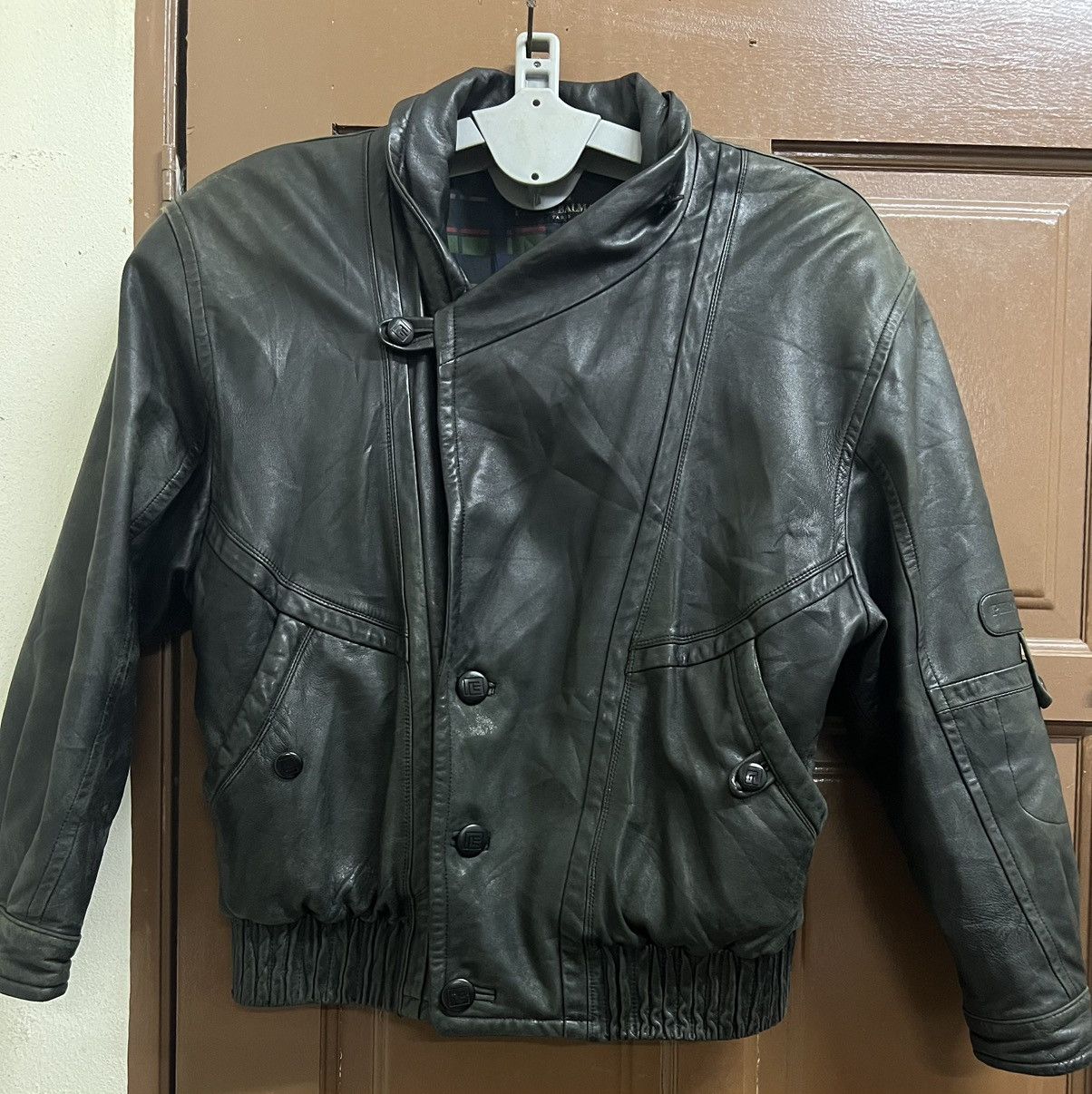 Designer PIERRE BALMAIN LEATHER JACKET Size US XL / EU 56 / 4 - 10 Thumbnail